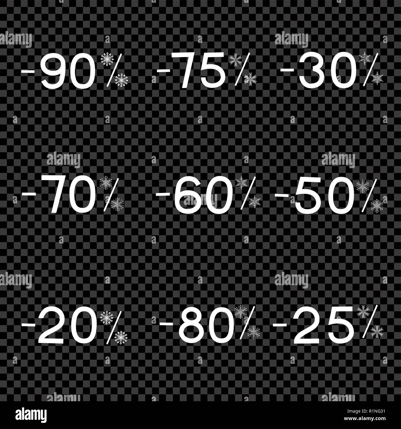 Inverno sconti con i fiocchi di neve Illustrazione Vettoriale