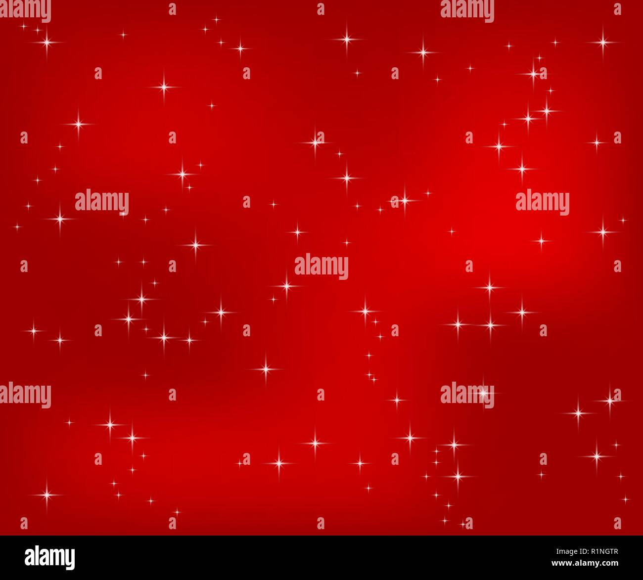 Natale sfondo rosso con i fiocchi di neve Illustrazione Vettoriale