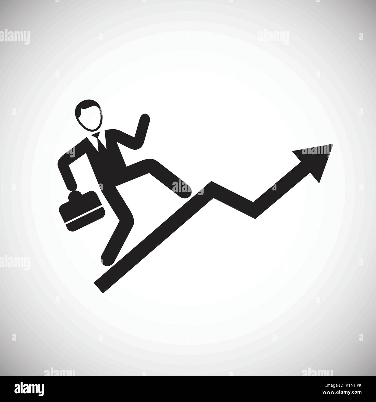 Imprenditore vince il top su sfondo bianco Illustrazione Vettoriale