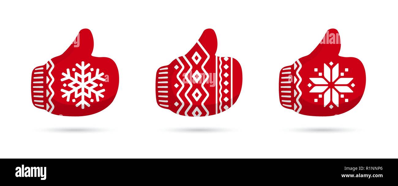 Immagini Vettoriali Natale.Pollice In Su In Muffole Di Natale Icone Vettoriali Come Segni Santa Claus Come Vettore Di Icona Natale Rosso Guanti Isolati Su Sfondo Bianco Immagine E Vettoriale Alamy