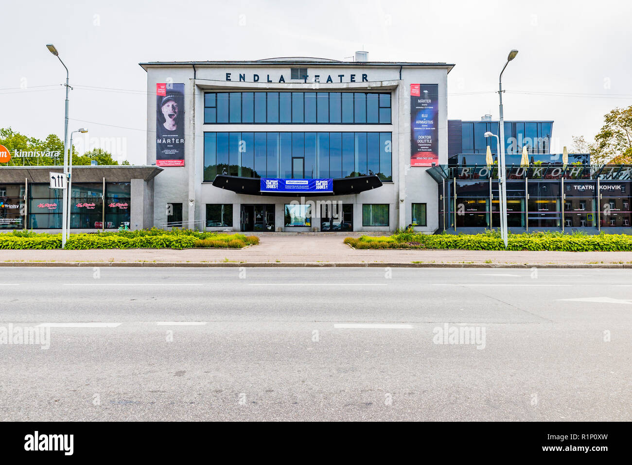 Endla Theater. Dal suo terrazzo nel febbraio 1918 la nuova Repubblica estone è stata proclamata per la prima volta. Il nuovo edificio è stato stabilito in un 1967 in sta Foto Stock