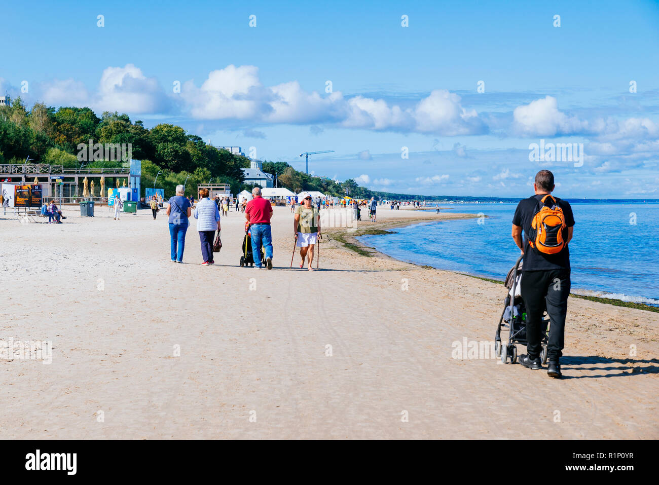 Spiaggia di Jurmala all inizio di settembre. Jūrmala - Jurmala, Lettonia, Paesi baltici, Europa Foto Stock