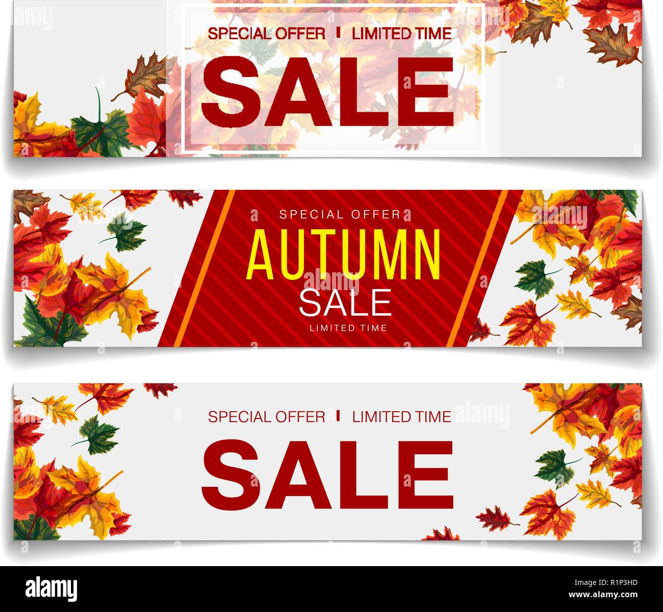 Il design elegante di autunno vendita coupon Illustrazione Vettoriale