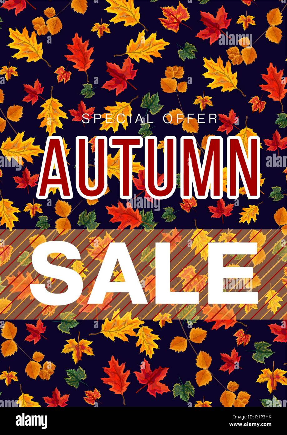 Poster colorati con foglie di autunno vendita Illustrazione Vettoriale
