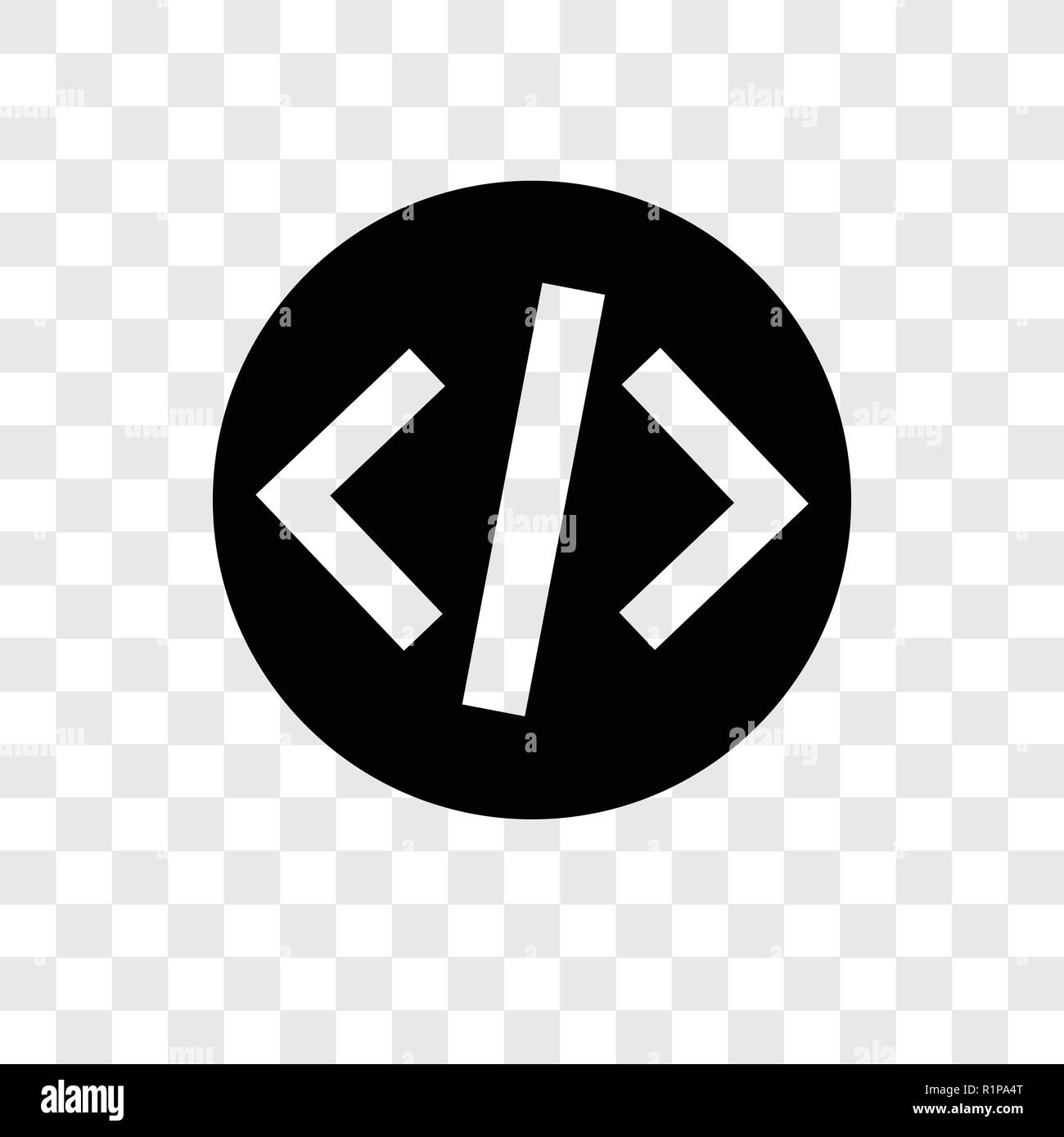 Codifica icona vettore isolato su sfondo trasparente, codifica la trasparenza concetto del logo Illustrazione Vettoriale