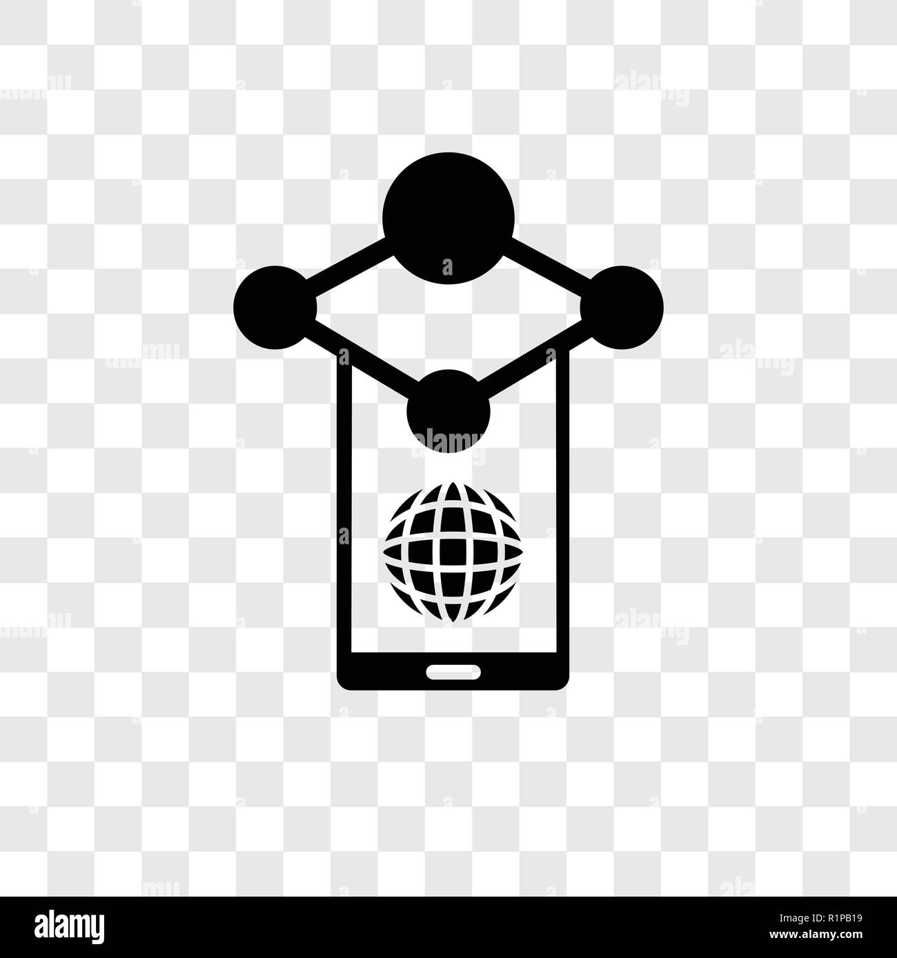 Rete sociale icona vettore isolato su sfondo trasparente, rete sociale trasparenza concetto del logo Illustrazione Vettoriale