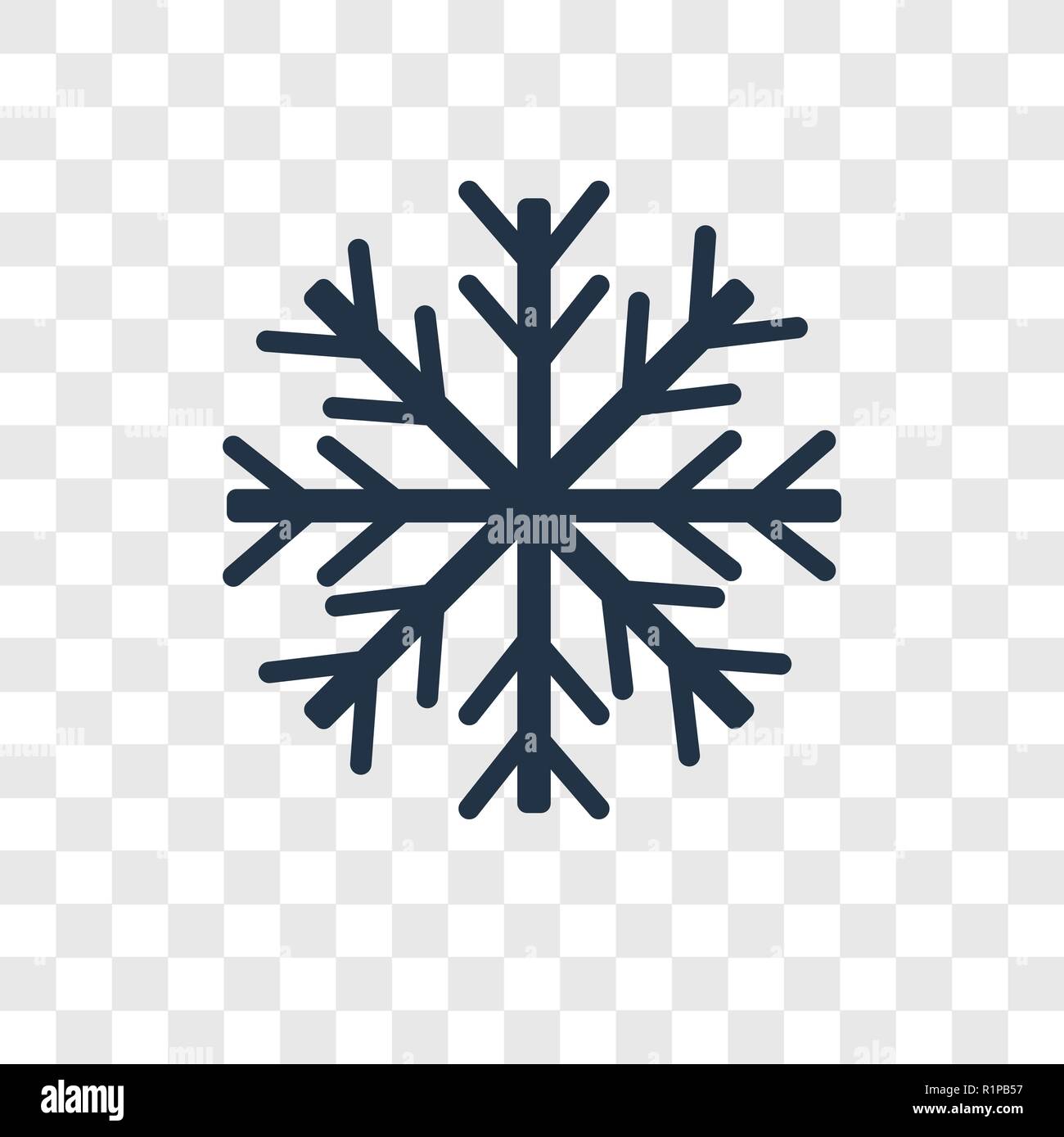Il simbolo del fiocco di neve sull'icona vettore isolato su sfondo trasparente, il simbolo del fiocco di neve trasparenza concetto del logo Illustrazione Vettoriale