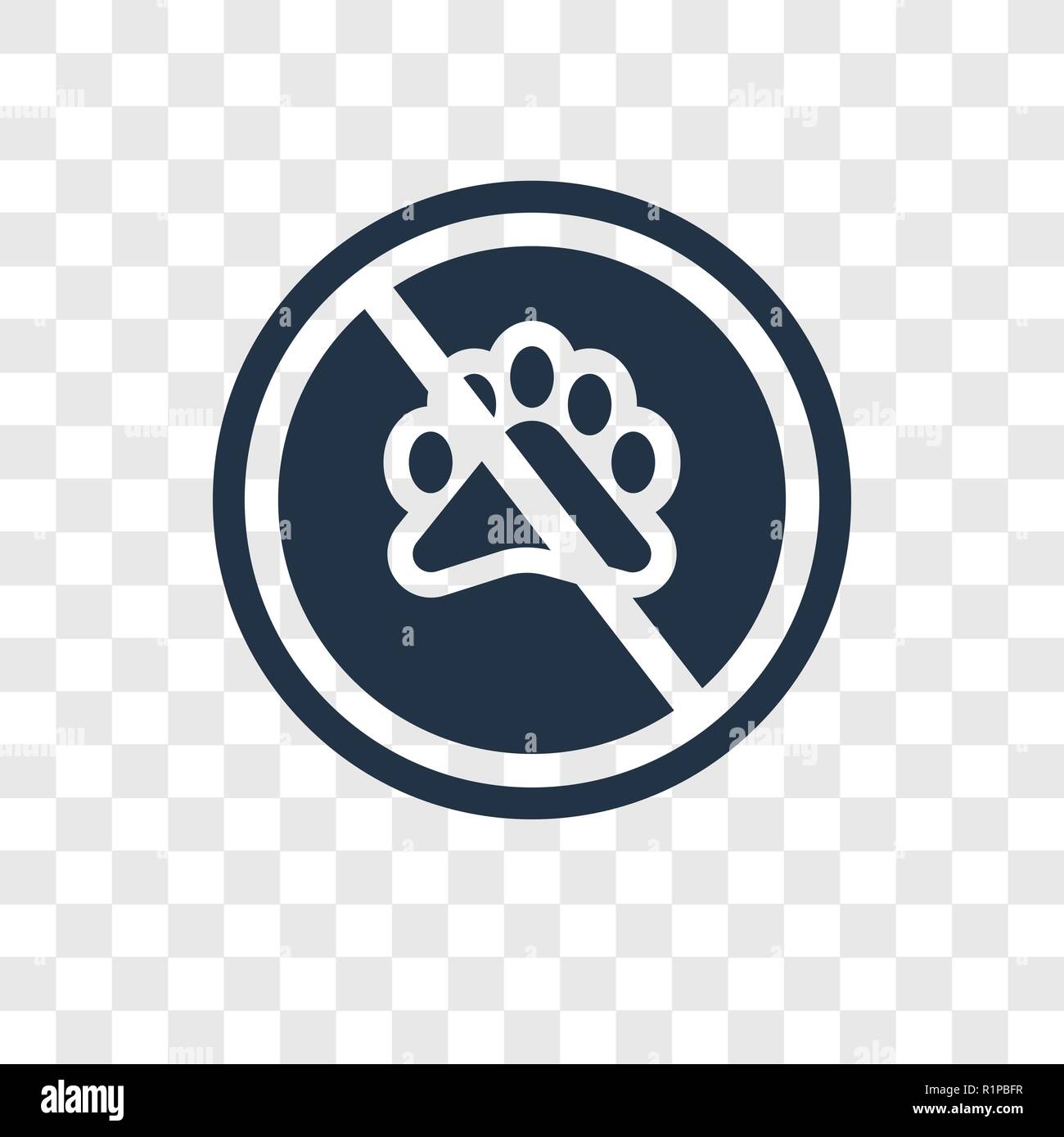 No animali icona vettore isolato su sfondo trasparente, No animali trasparenza concetto del logo Illustrazione Vettoriale