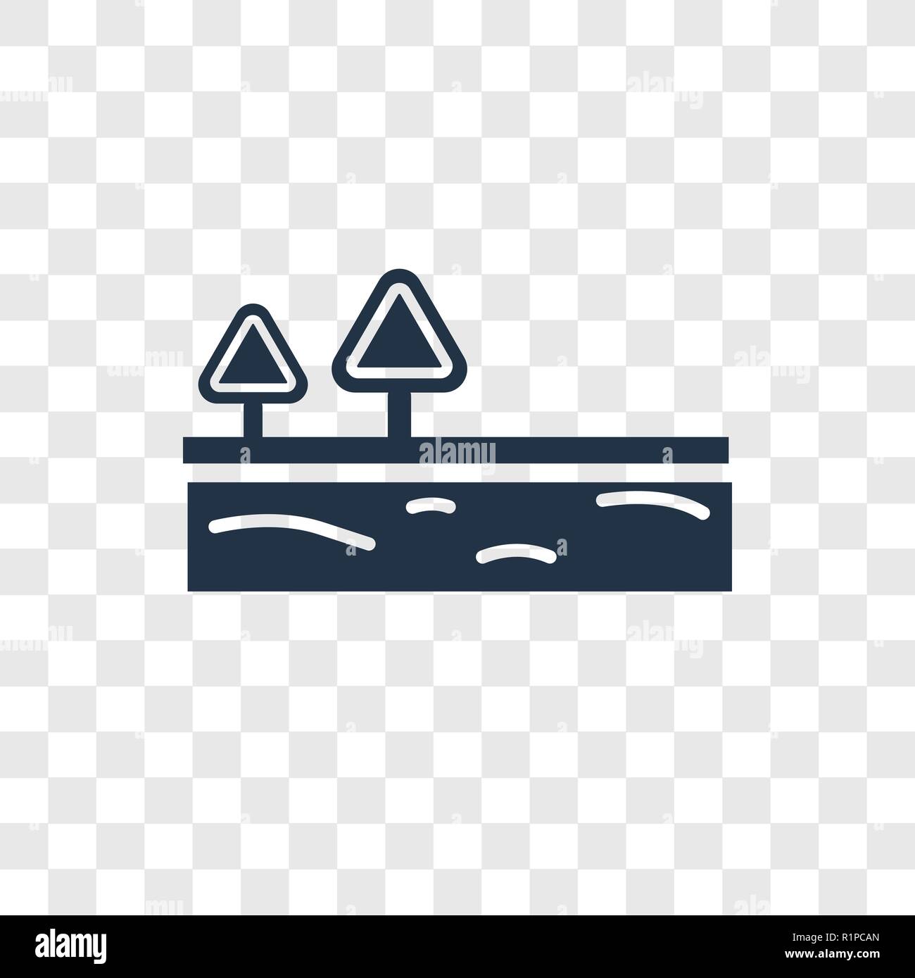 Lago icona vettore isolato su sfondo trasparente, Lago di trasparenza il concetto di logo Illustrazione Vettoriale