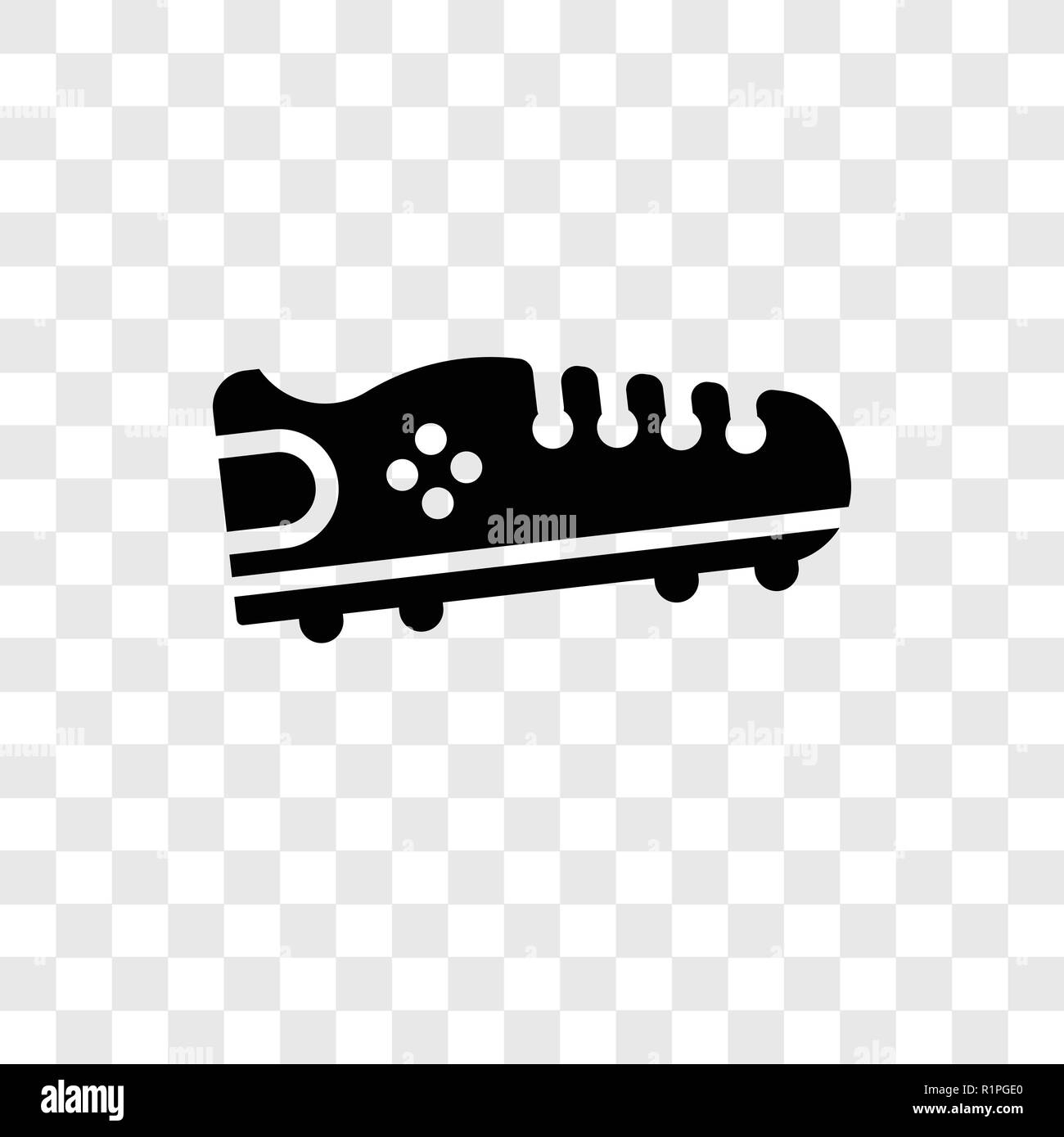 American football scarpe nero icona vettore isolato su sfondo trasparente, football americano scarpa nero trasparenza concetto del logo Illustrazione Vettoriale