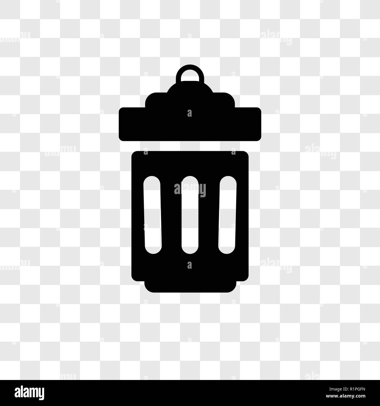 Cestino icona vettore isolato su sfondo trasparente, cestino di trasparenza il concetto di logo Illustrazione Vettoriale