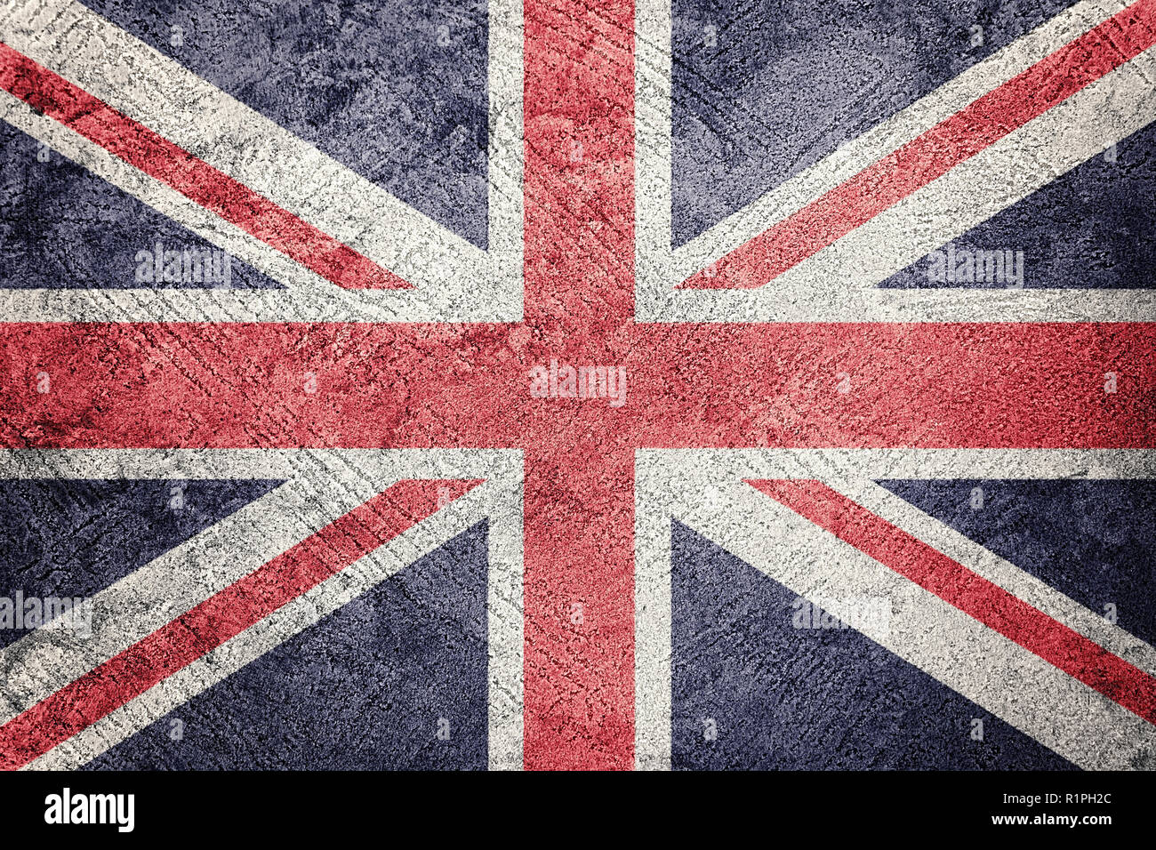 Grunge Gran Bretagna bandiera. Union Jack flag con texture grunge. Foto Stock