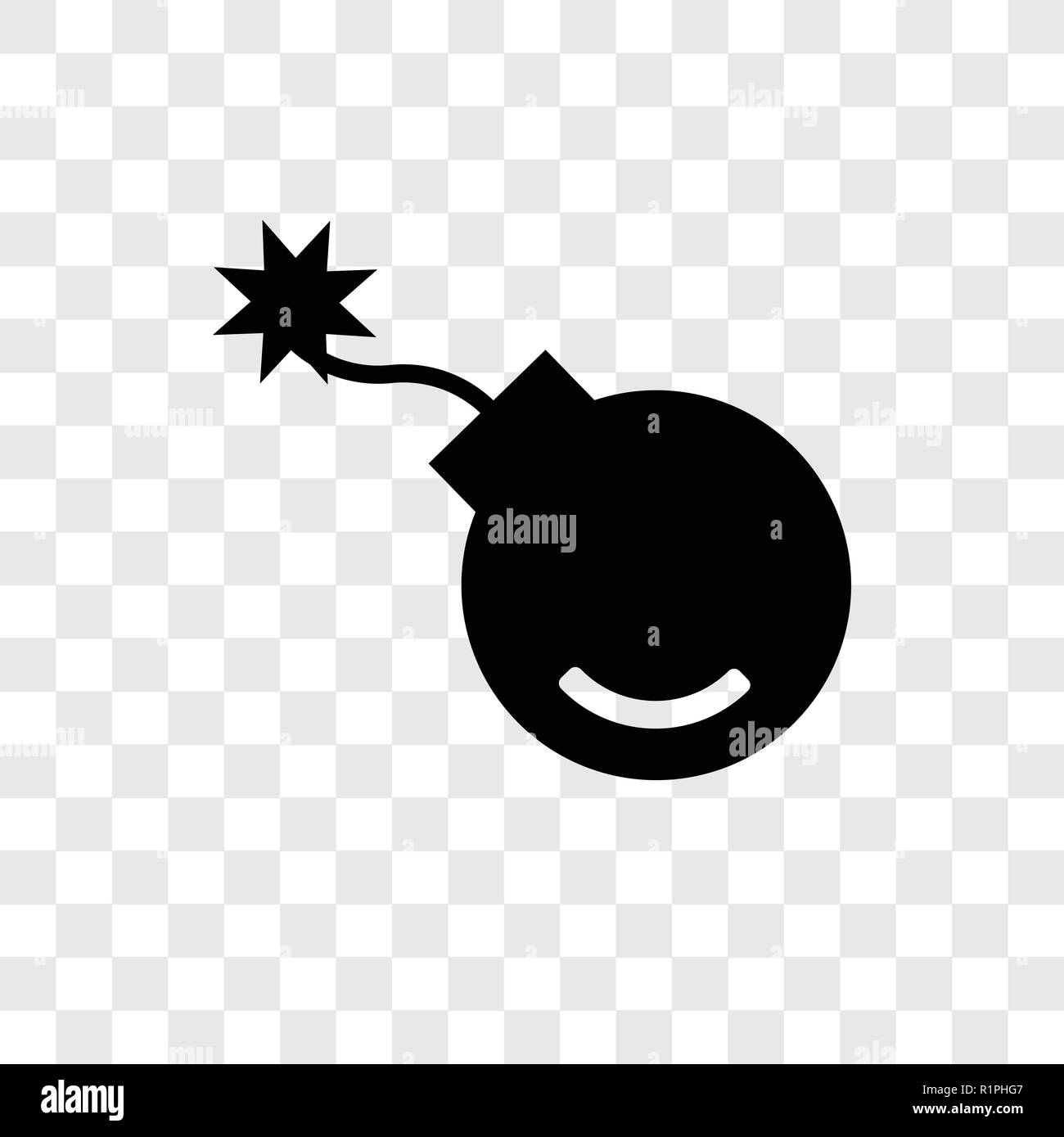 Bomba Icona vettore isolato su sfondo trasparente, bomba trasparenza concetto del logo Illustrazione Vettoriale