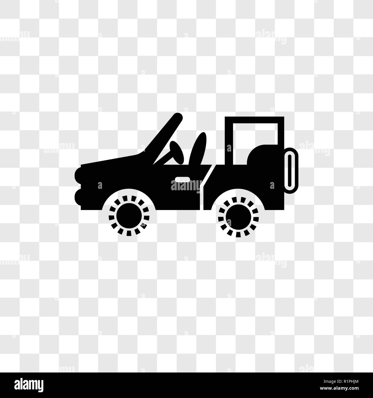 Auto Esercito icona vettore isolato su sfondo trasparente, Esercito auto trasparenza concetto del logo Illustrazione Vettoriale