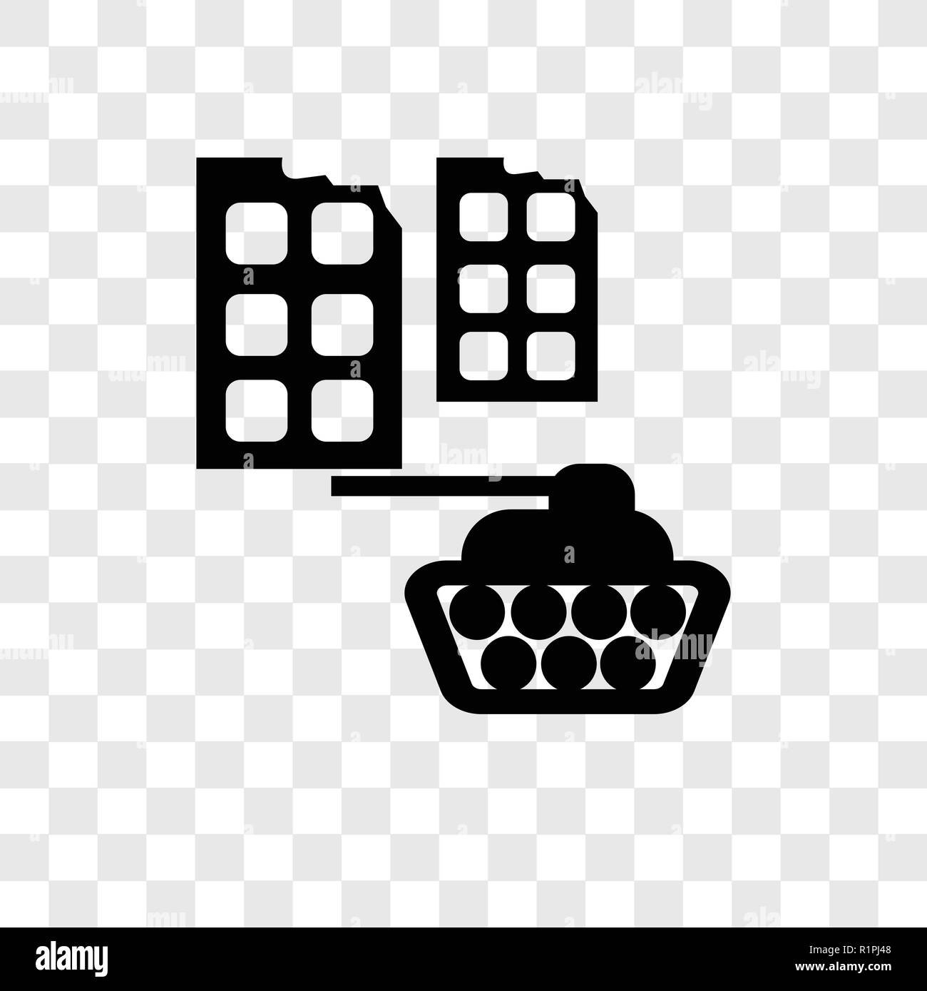 Militar serbatoio in città strada icona vettore isolato su sfondo trasparente, Militar serbatoio in strada di città trasparenza concetto del logo Illustrazione Vettoriale