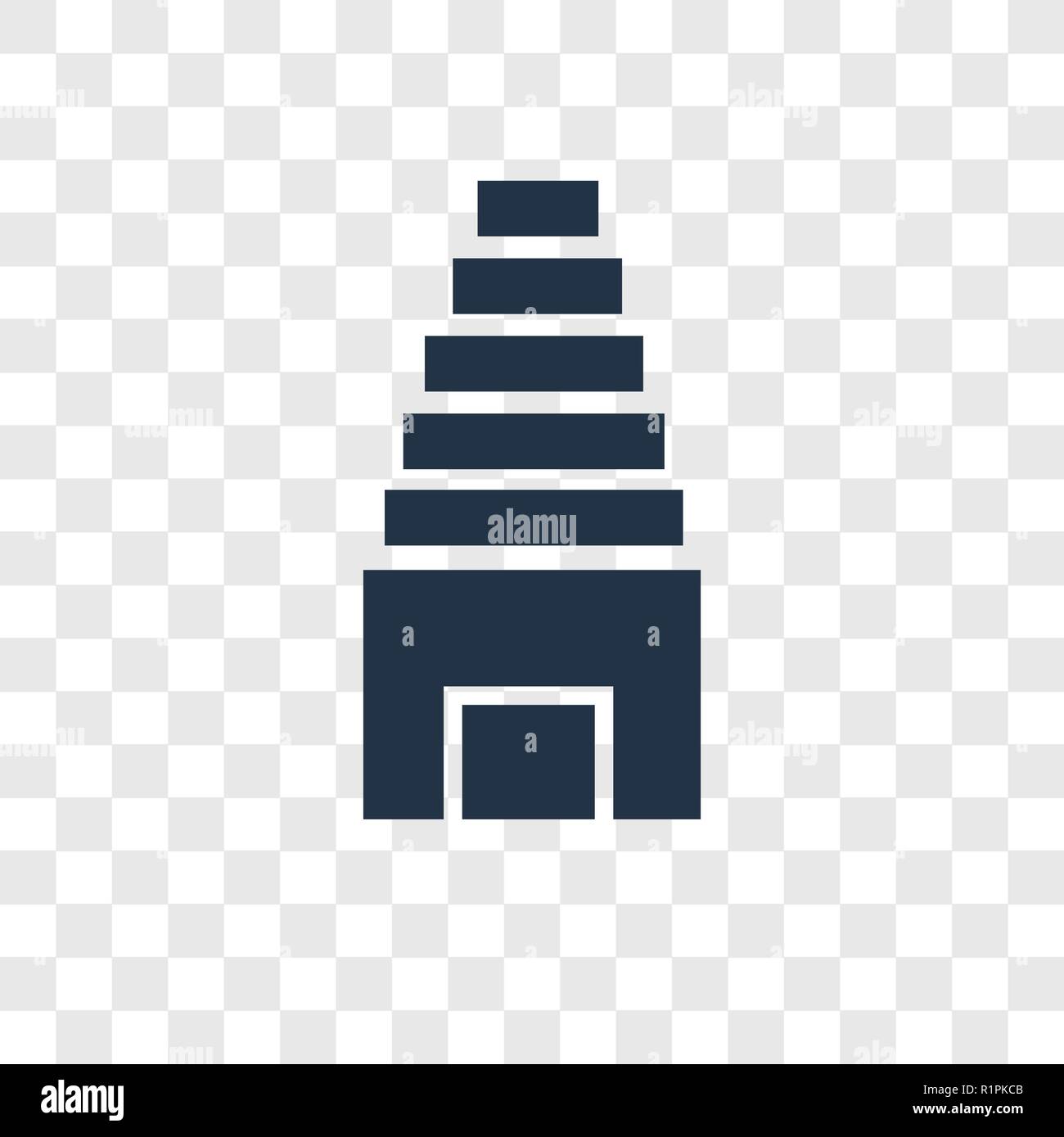 Tempio icona vettore isolato su sfondo trasparente, Tempio trasparenza concetto del logo Illustrazione Vettoriale