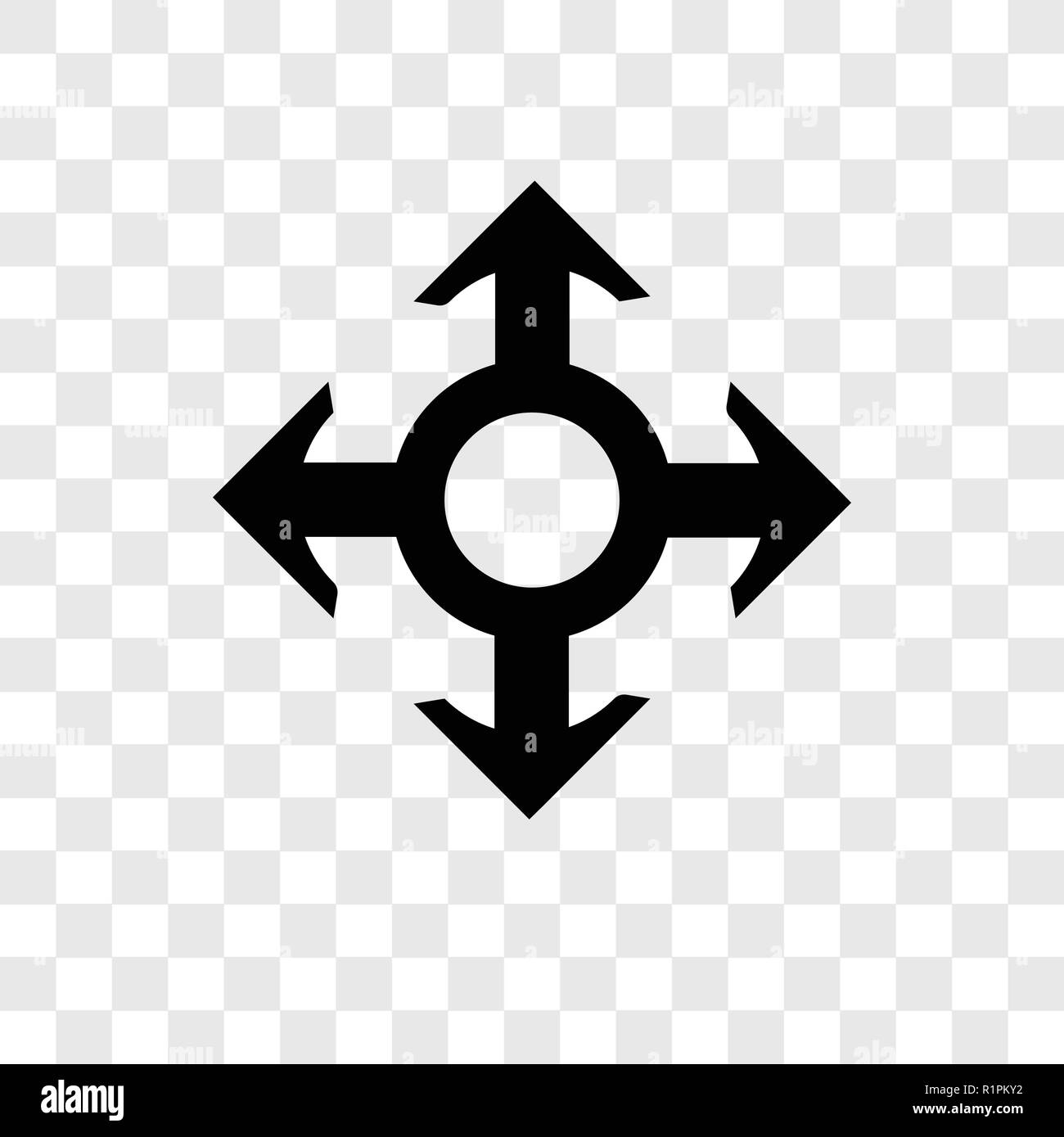 Sposta icona vettore isolato su sfondo trasparente, spostare la trasparenza concetto del logo Illustrazione Vettoriale