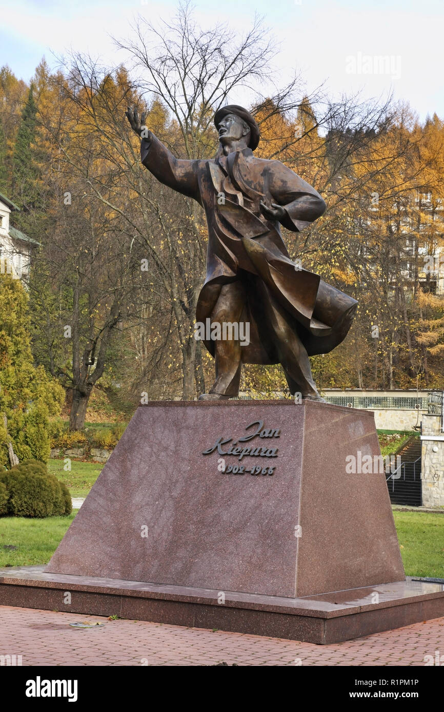 Monumento a Jan Kiepura in Krynica-Zdroj. La Piccola Polonia voivodato. Polonia Foto Stock