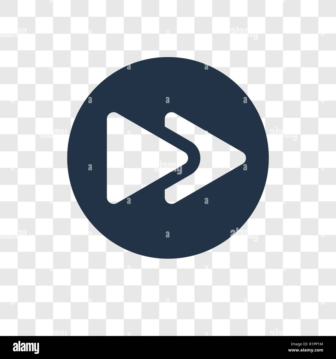 Avanti icona vettore isolato su sfondo trasparente, trasparenza in avanti il concetto di logo Illustrazione Vettoriale