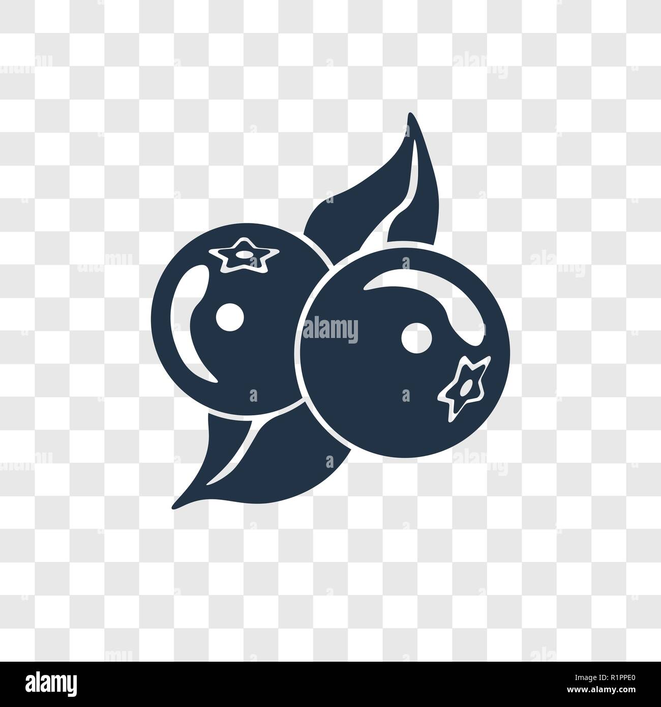 Bacche icona vettore isolato su sfondo trasparente, bacche trasparenza concetto del logo Illustrazione Vettoriale