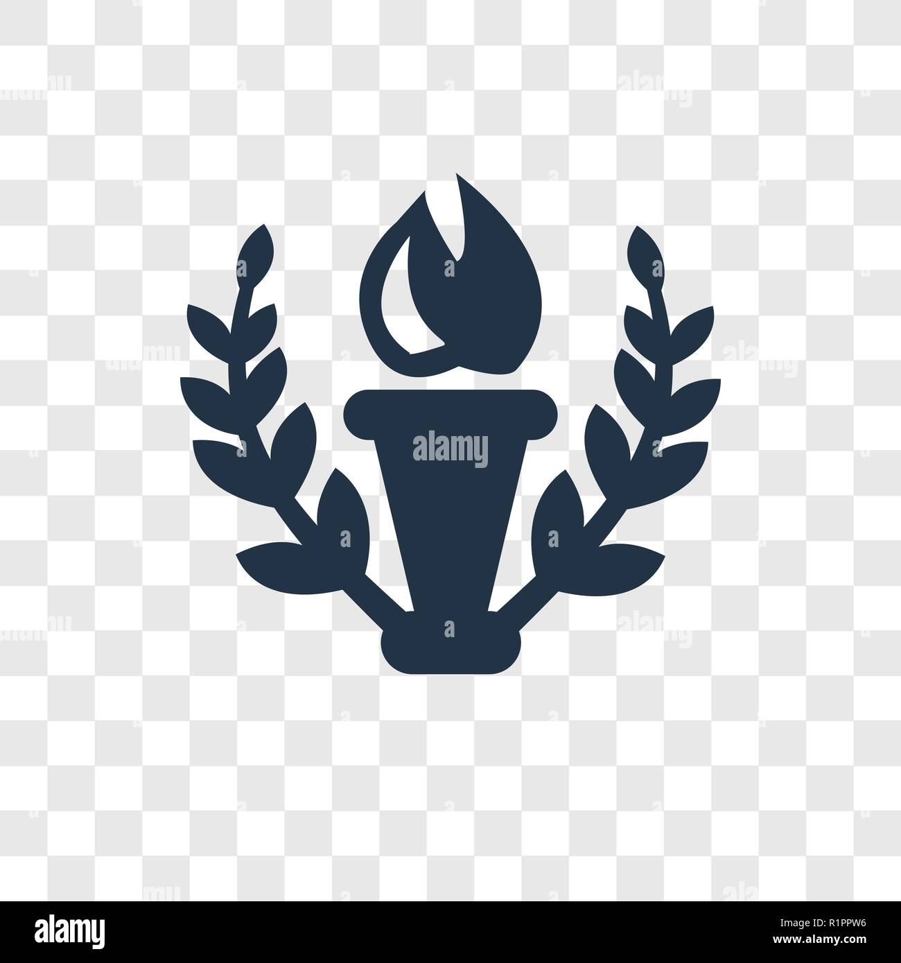 Torcia icona vettore isolato su sfondo trasparente, torcia trasparenza concetto del logo Illustrazione Vettoriale