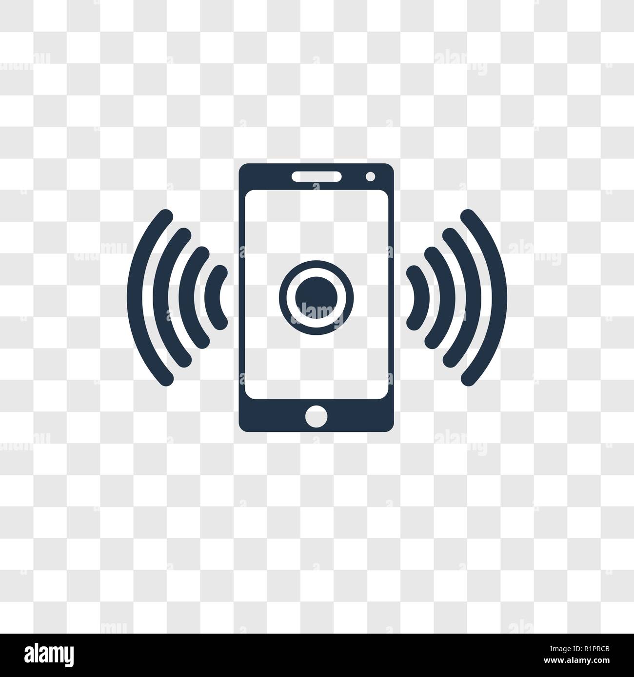 Smartphone con connessione Wireless icona vettore isolato su sfondo trasparente, Smartphone con connessione Wireless trasparenza concetto del logo Illustrazione Vettoriale