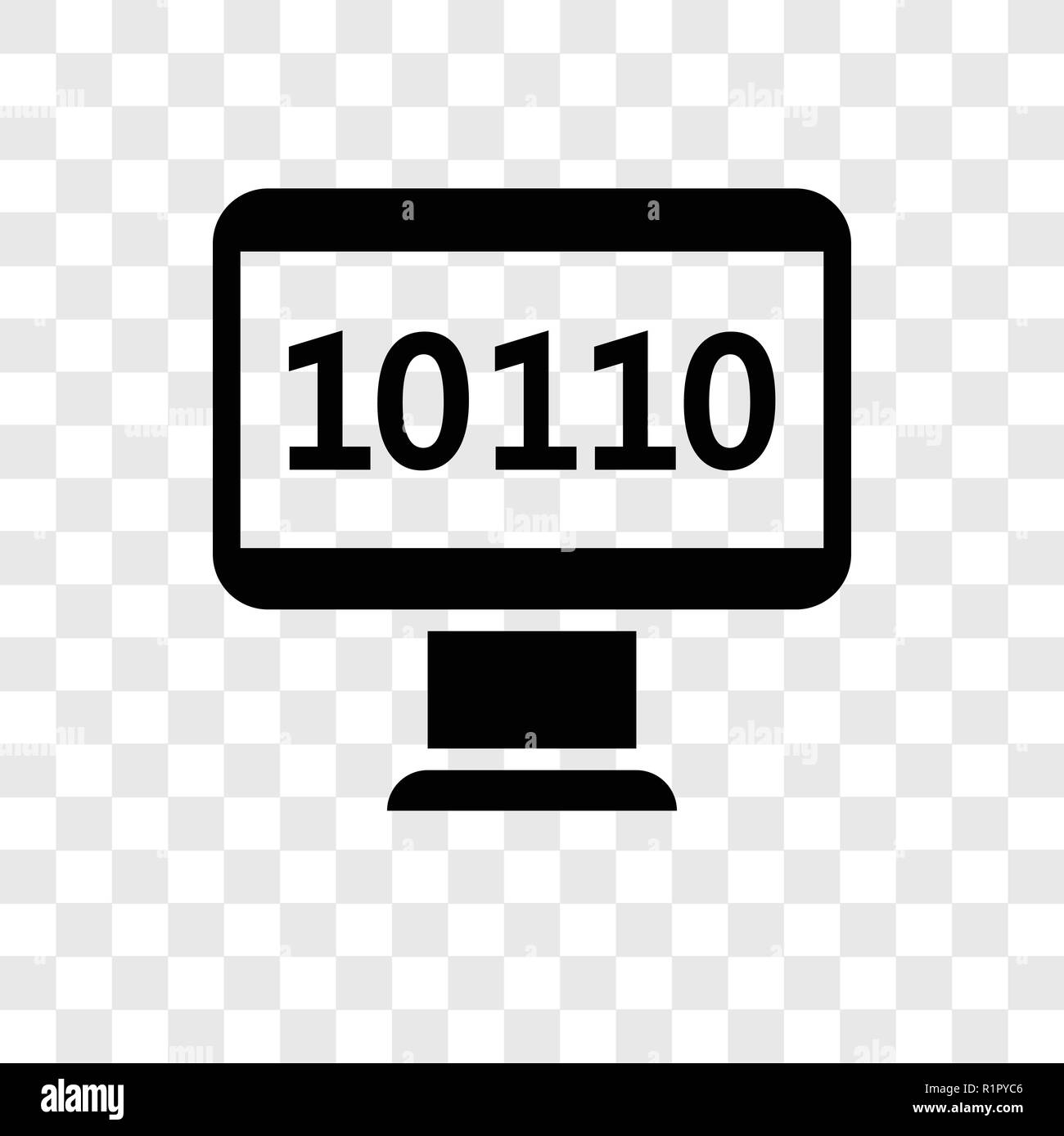 Codice binario icona vettore isolato su sfondo trasparente, il codice binario di trasparenza il concetto di logo Illustrazione Vettoriale