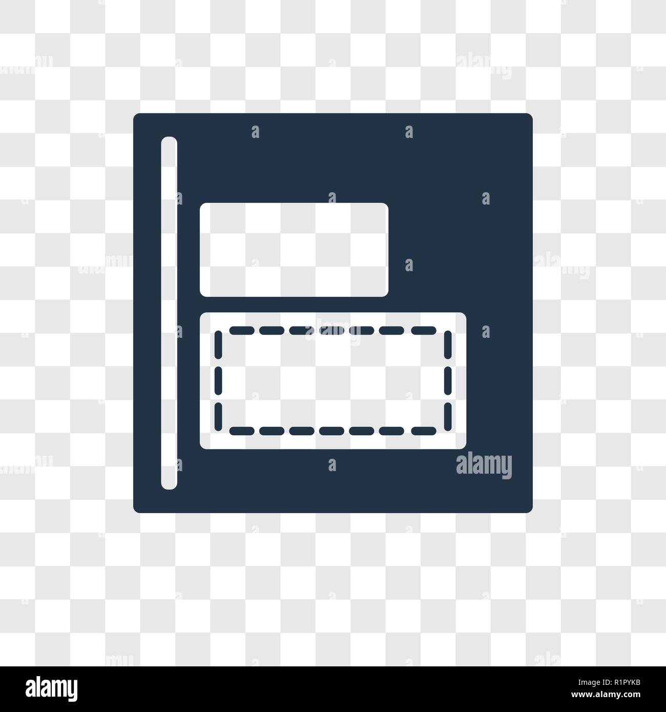 Allineamento a sinistra icona vettore isolato su sfondo trasparente, allineamento a sinistra trasparenza concetto del logo Illustrazione Vettoriale