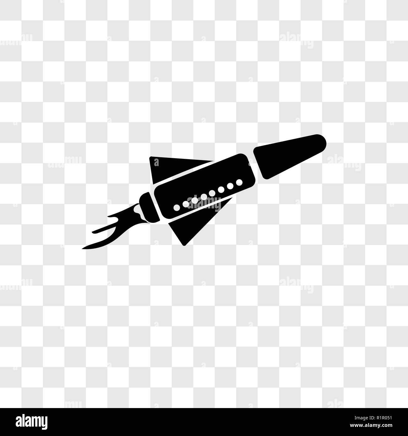 Space Shuttle icona vettore isolato su sfondo trasparente, space shuttle in trasparenza il concetto di logo Illustrazione Vettoriale