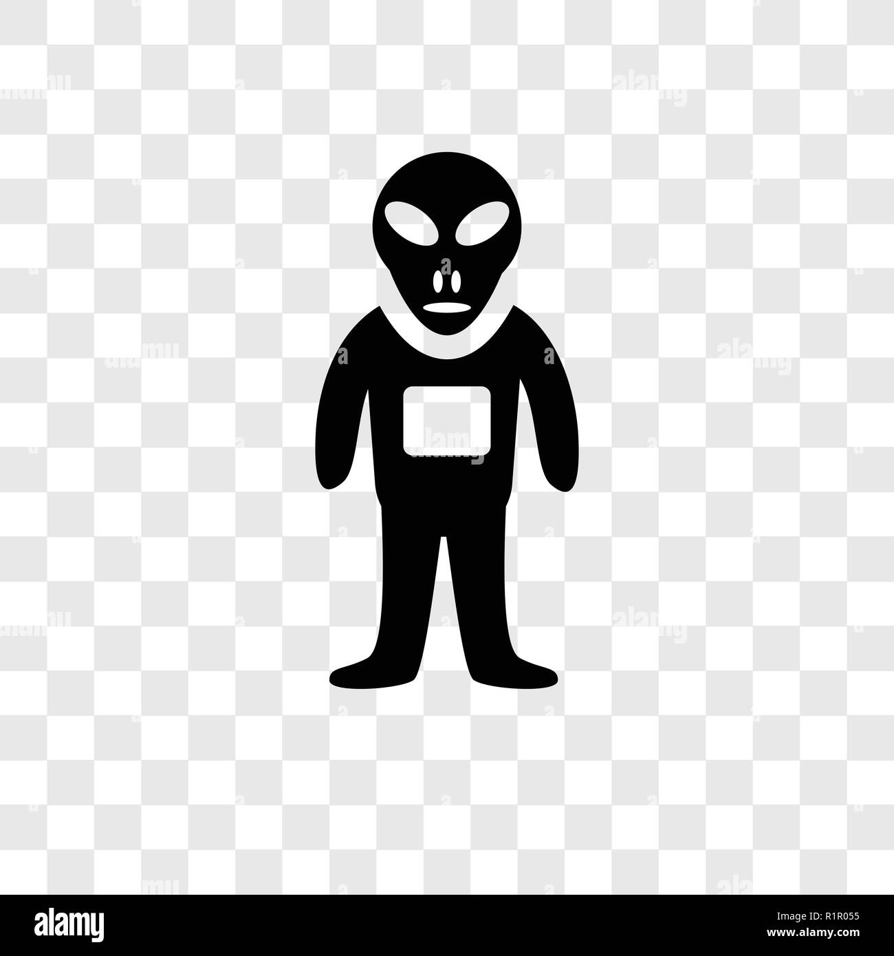 Alien icona vettore isolato su sfondo trasparente, Alien logo trasparenza concept Illustrazione Vettoriale
