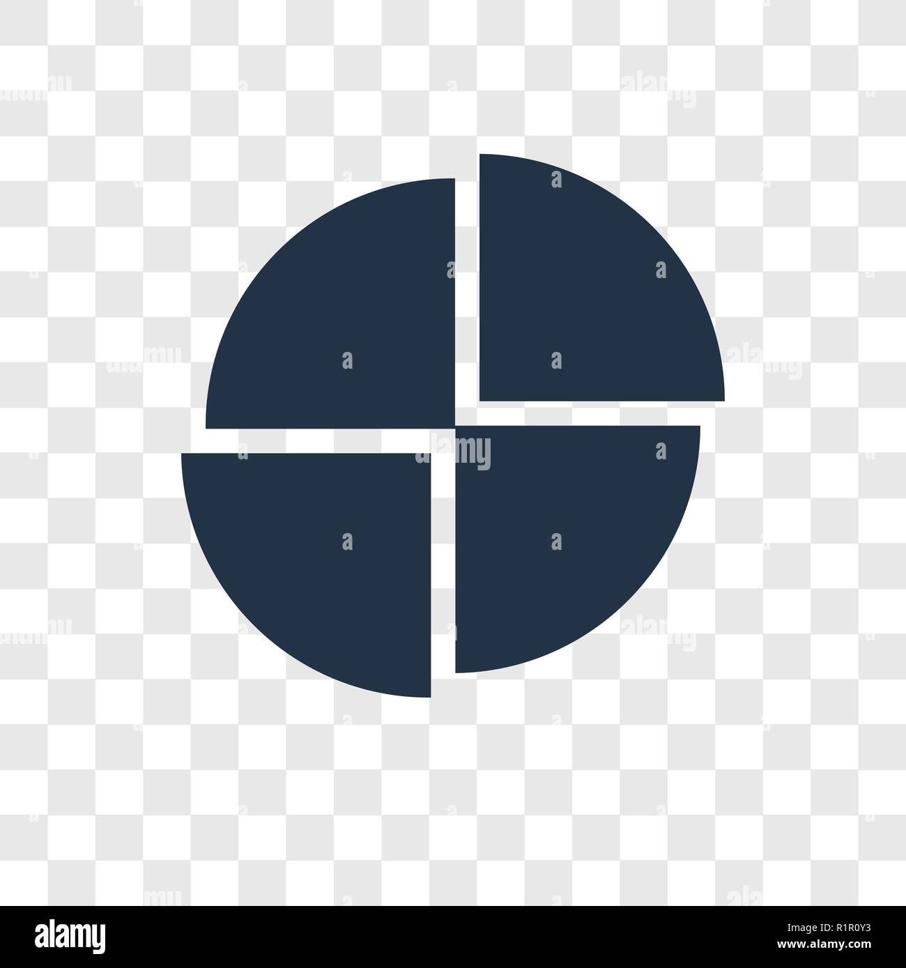 Grafico a torta icona del vettore isolato su sfondo trasparente, un grafico a torta trasparenza concetto del logo Illustrazione Vettoriale