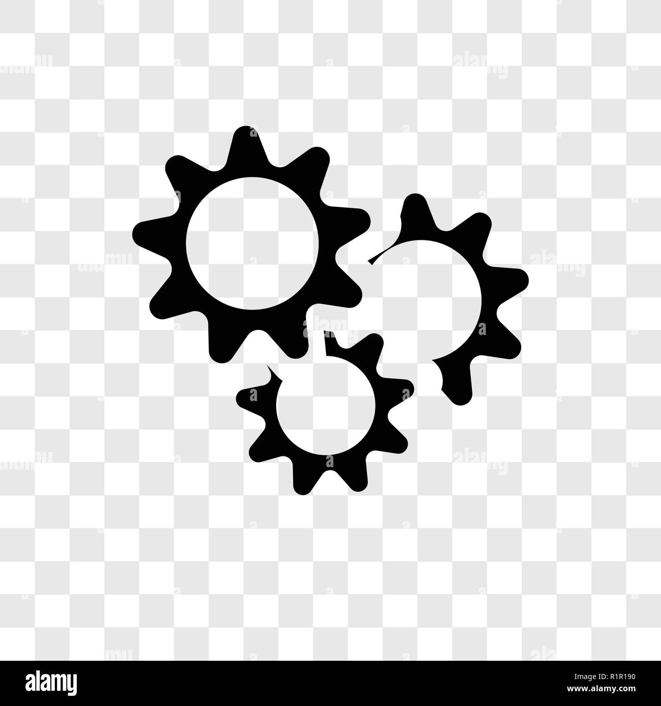 Impostazioni icona vettore isolato su sfondo trasparente, impostazioni di trasparenza il concetto di logo Illustrazione Vettoriale
