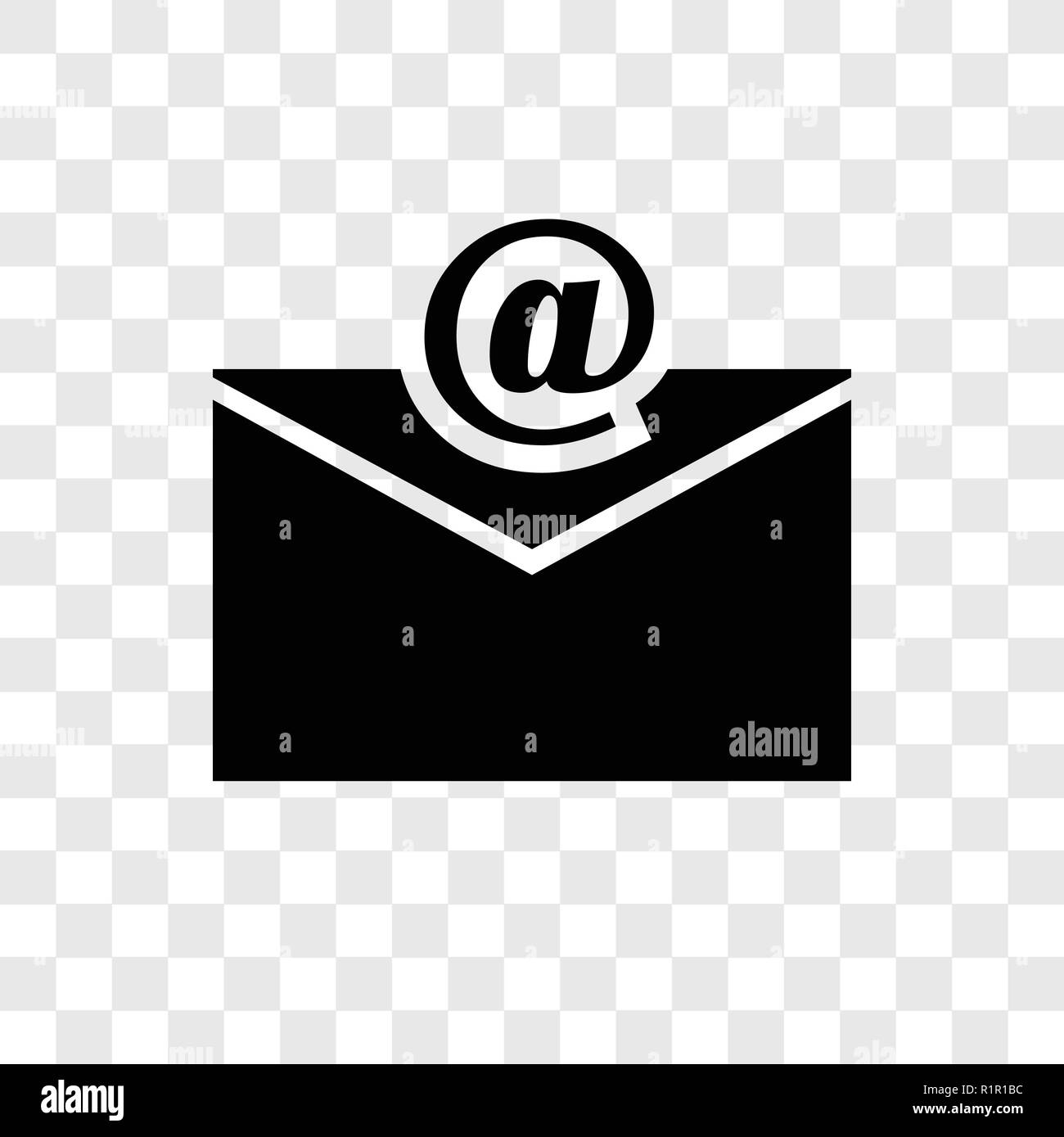 E-mail icona vettore isolato su sfondo trasparente, posta elettronica trasparenza concetto del logo Illustrazione Vettoriale