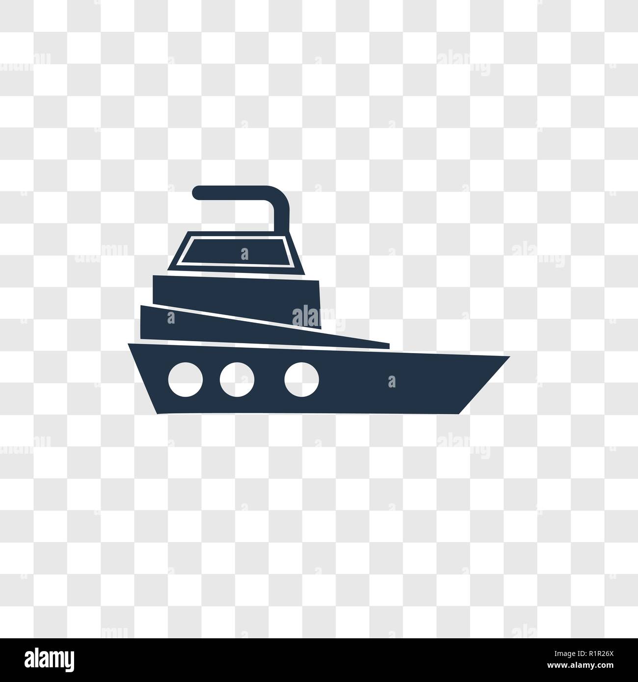 Yatch icona vettore isolato su sfondo trasparente, Yatch trasparenza concetto del logo Illustrazione Vettoriale