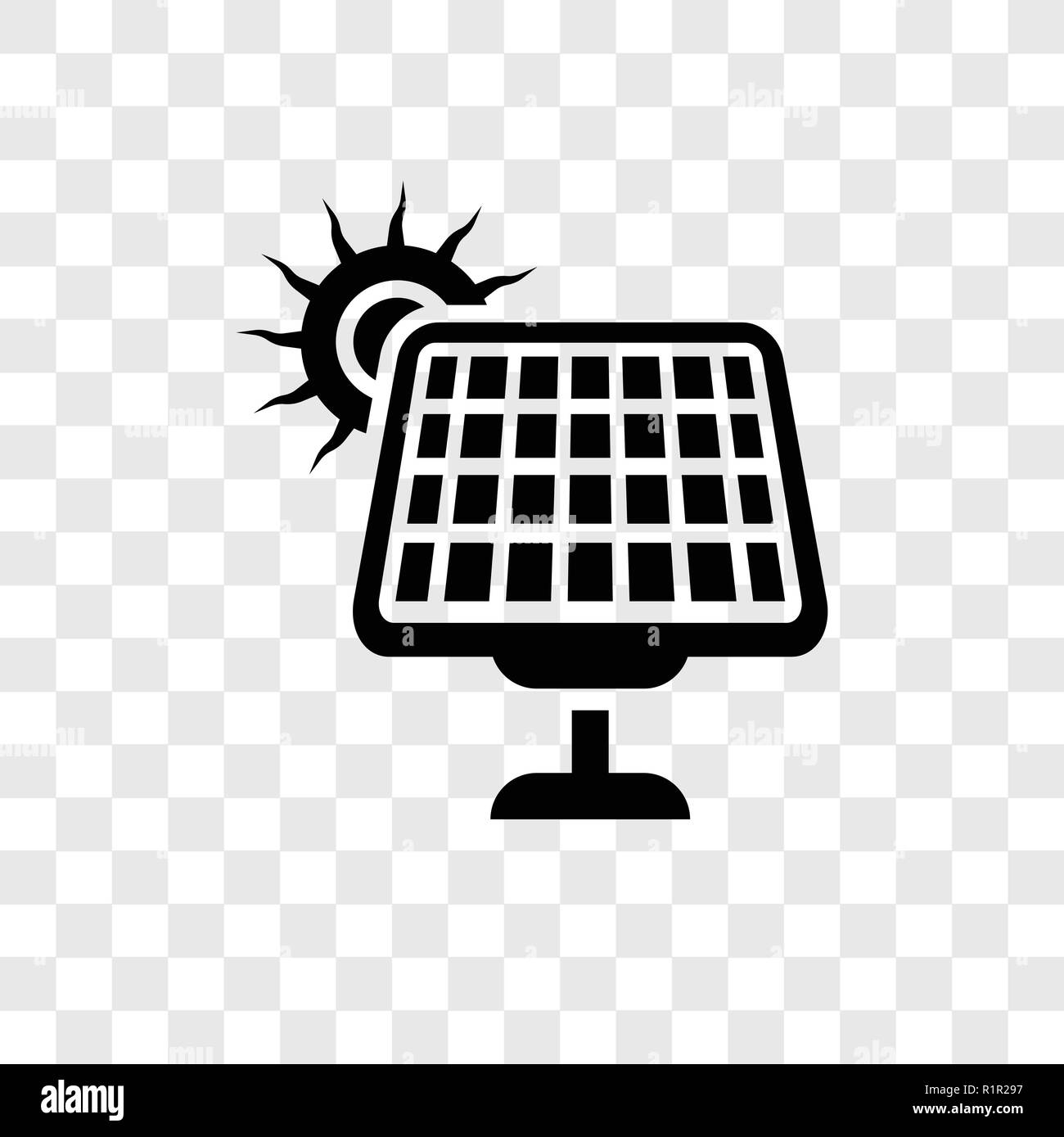 Energia solare icona vettore isolato su sfondo trasparente, energia solare trasparenza concetto del logo Illustrazione Vettoriale