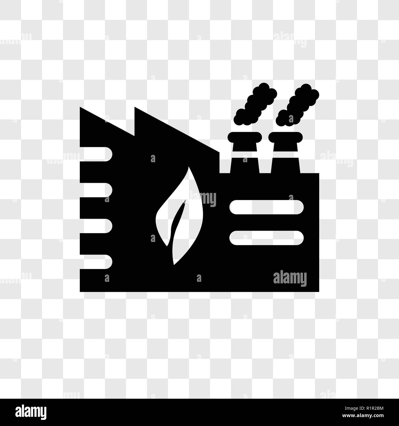 Eco Factory Icona vettore isolato su sfondo trasparente, Eco Factory trasparenza concetto del logo Illustrazione Vettoriale