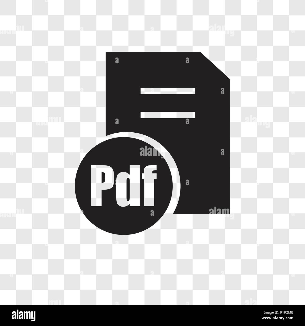 Documento pdf icona vettore isolato su sfondo trasparente, un documento pdf trasparenza concetto del logo Illustrazione Vettoriale