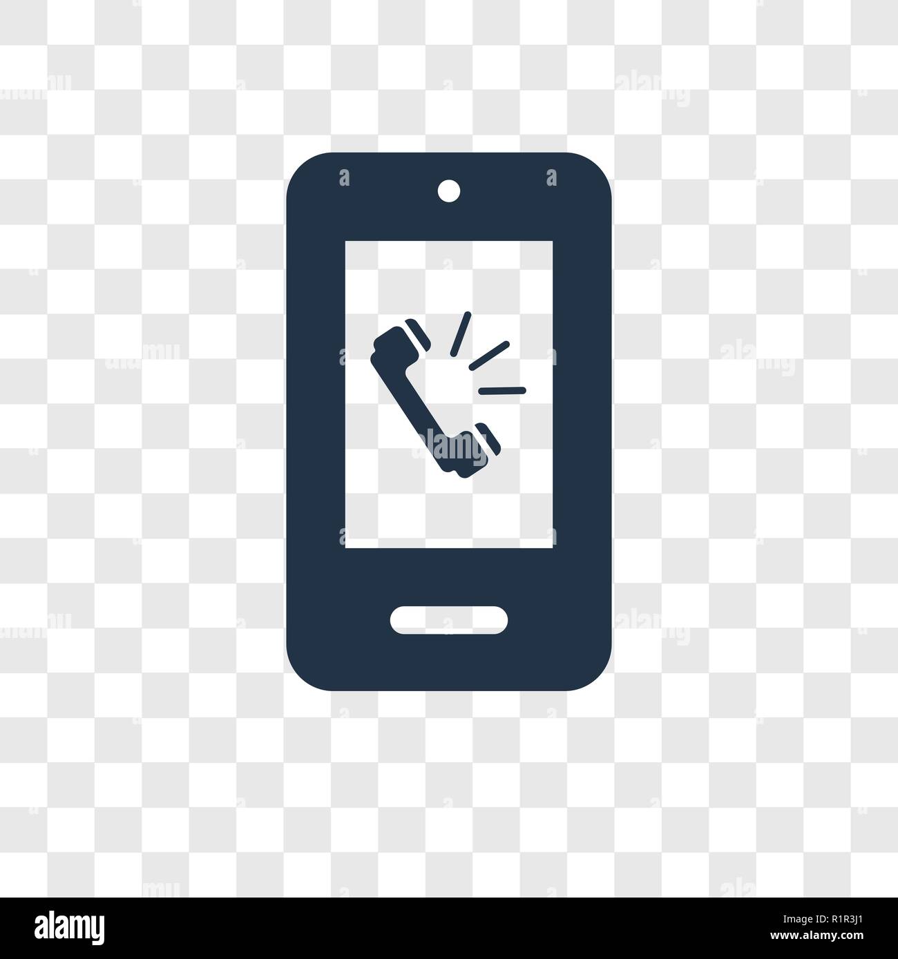 Chiamata telefonica icona vettore isolato su sfondo trasparente, chiamata trasparenza concetto del logo Illustrazione Vettoriale