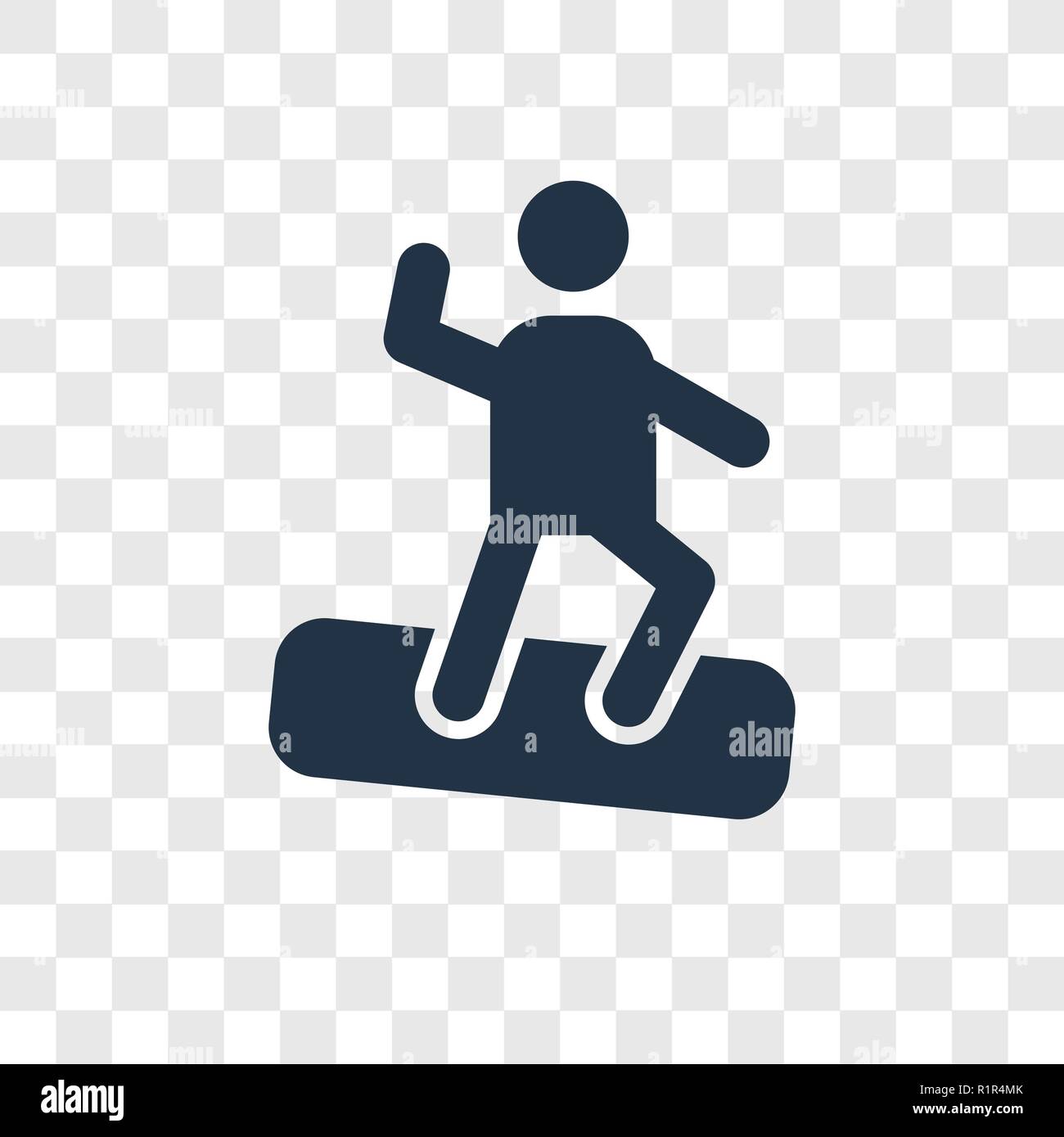 Snowboard icona vettore isolato su sfondo trasparente, Snowboard trasparenza concetto del logo Illustrazione Vettoriale