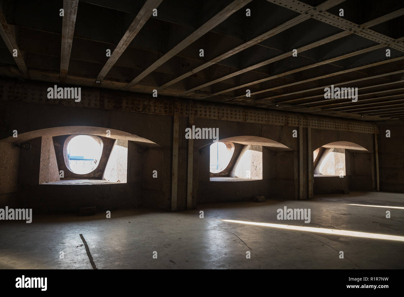 Granito batteria blindata Shwede, 1863, fort Costantino, Kronstadt, Russia Foto Stock