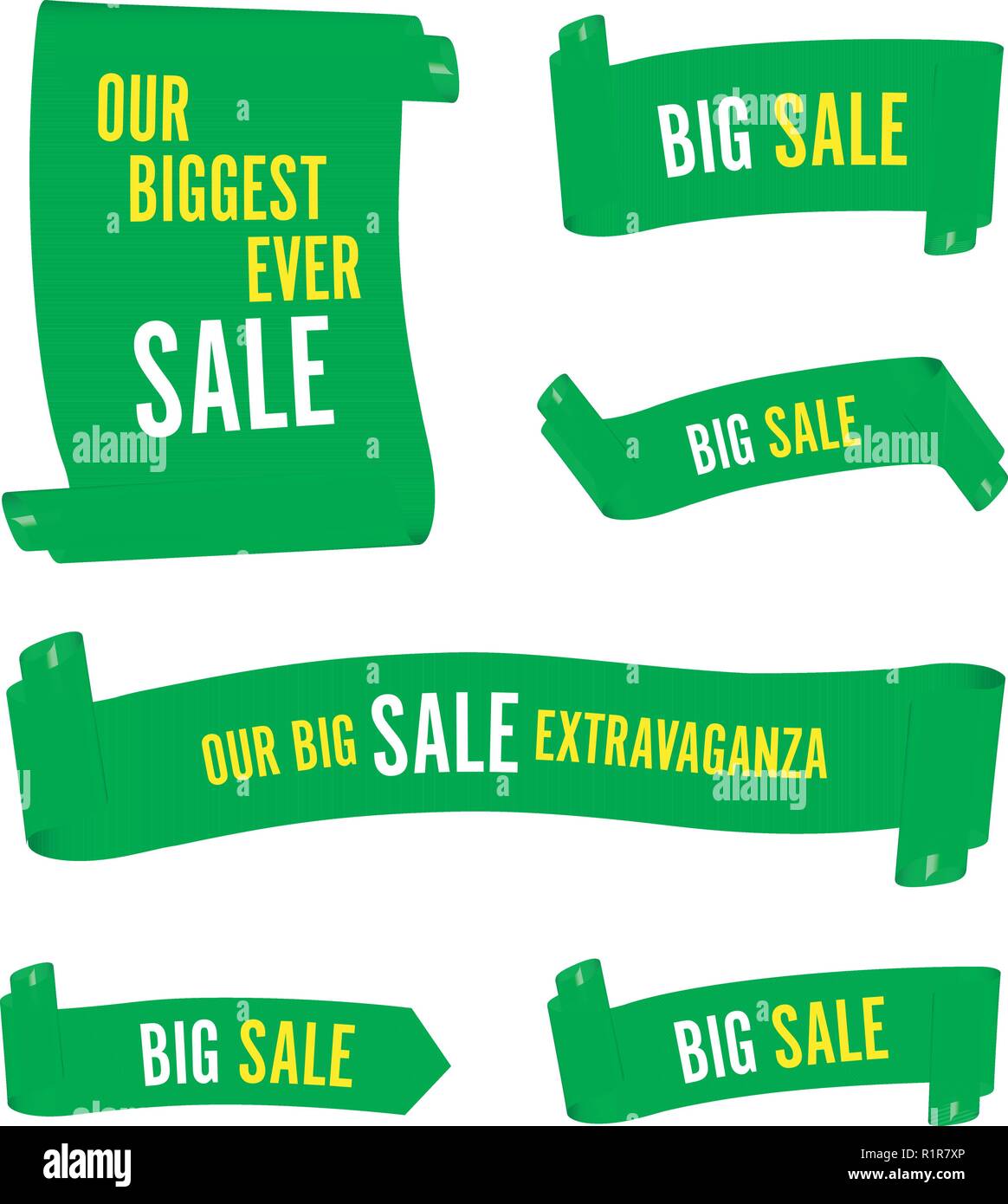 La nostra grande vendita di banner verde Illustrazione Vettoriale