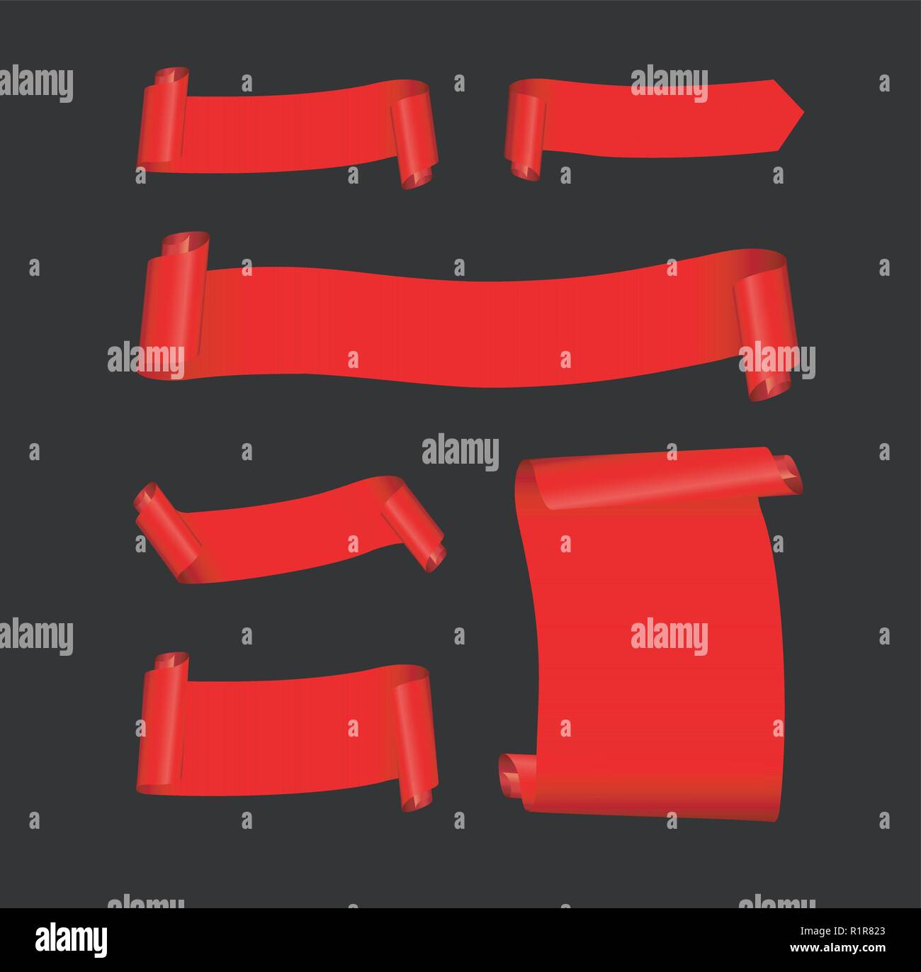 Set di banner rosso Illustrazione Vettoriale