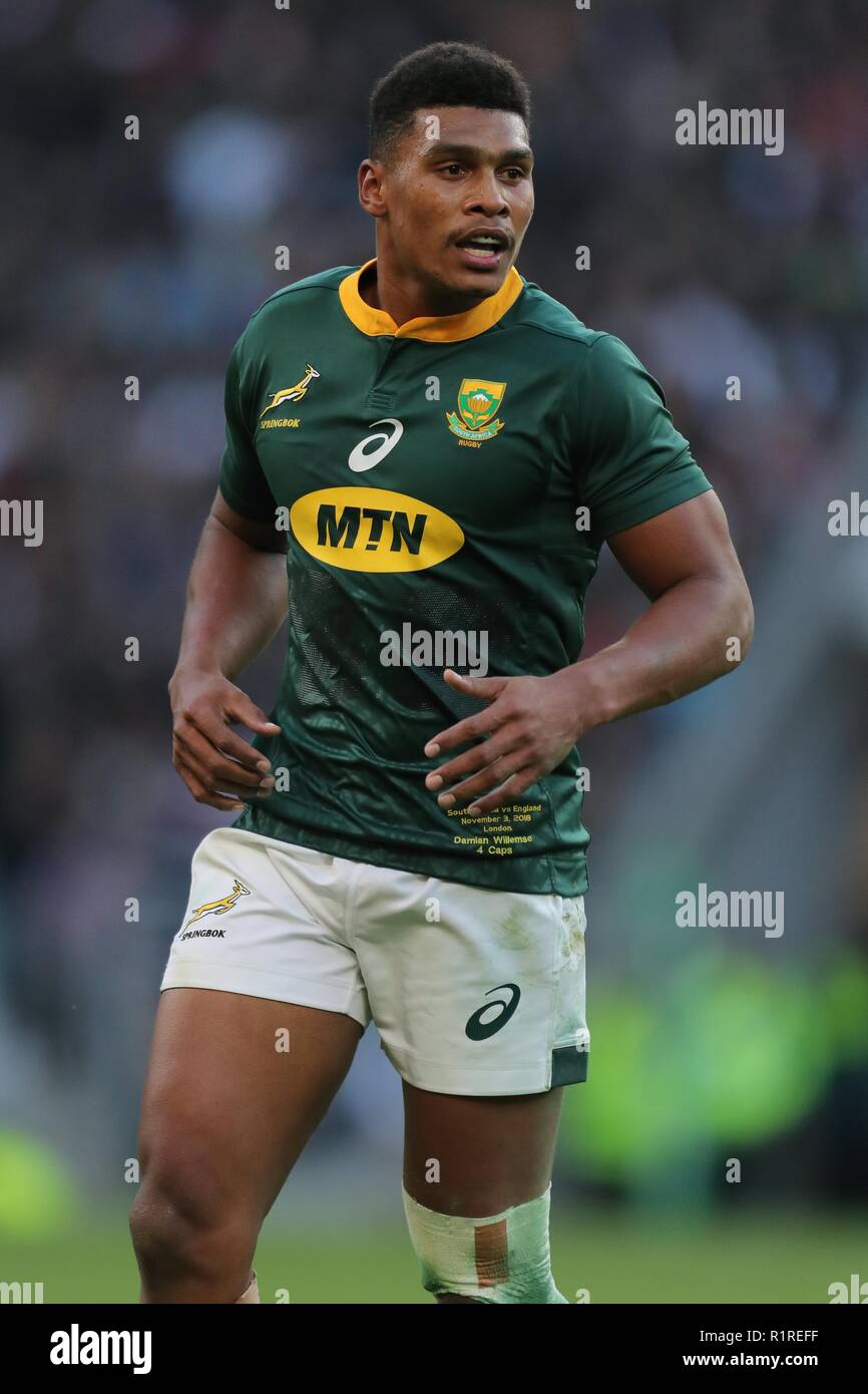 DAMIAN WILLEMSE SUD AFRICA RU INGHILTERRA V SUD AFRICA, Autunno intenzionali Twickenham, Londra, Inghilterra 03 novembre 2018 DIF20108 Foto Stock