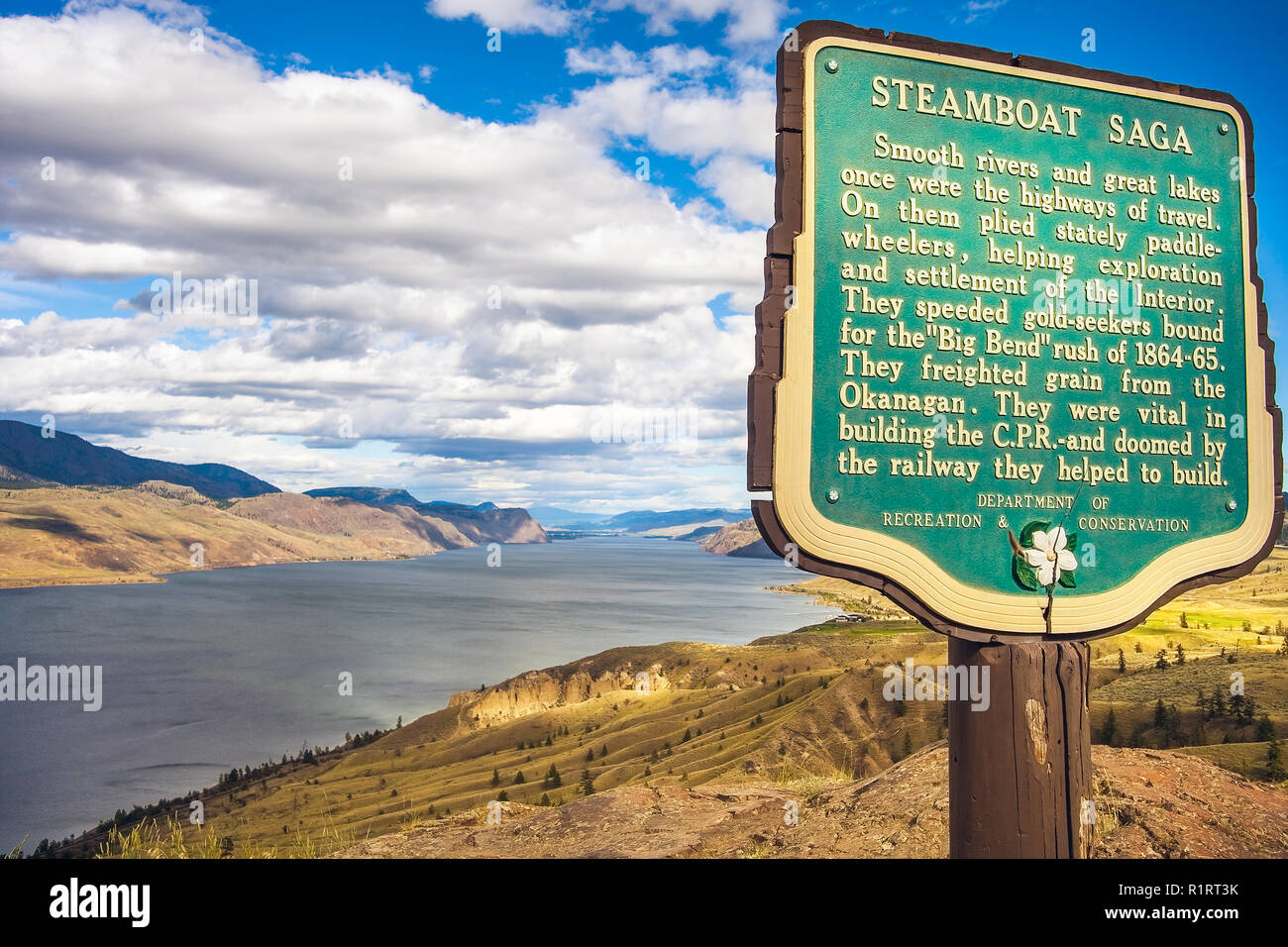 Savona Kamloops British Columbia Canada am 30.06.2014 Steamboat Saga Viewpoint am Kamloops Lak Foto Stock