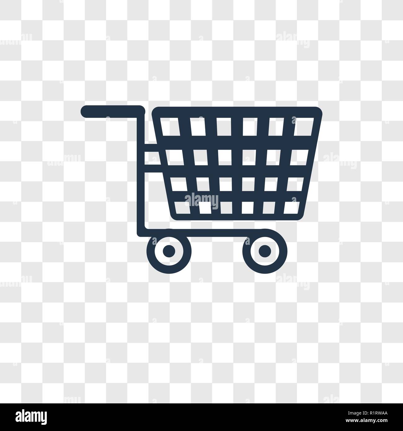 Carrello icona vettore isolato su sfondo trasparente, Trolley trasparenza concetto del logo Illustrazione Vettoriale