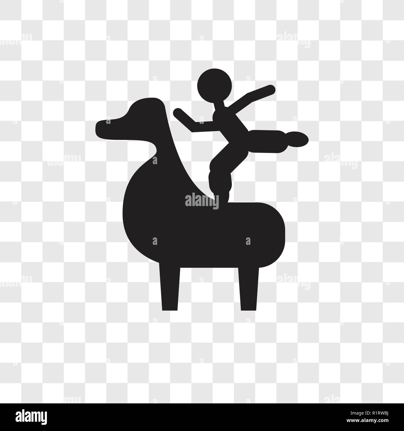 Circus stunt man icona vettore isolato su sfondo trasparente, Circus stunt man trasparenza concetto del logo Illustrazione Vettoriale