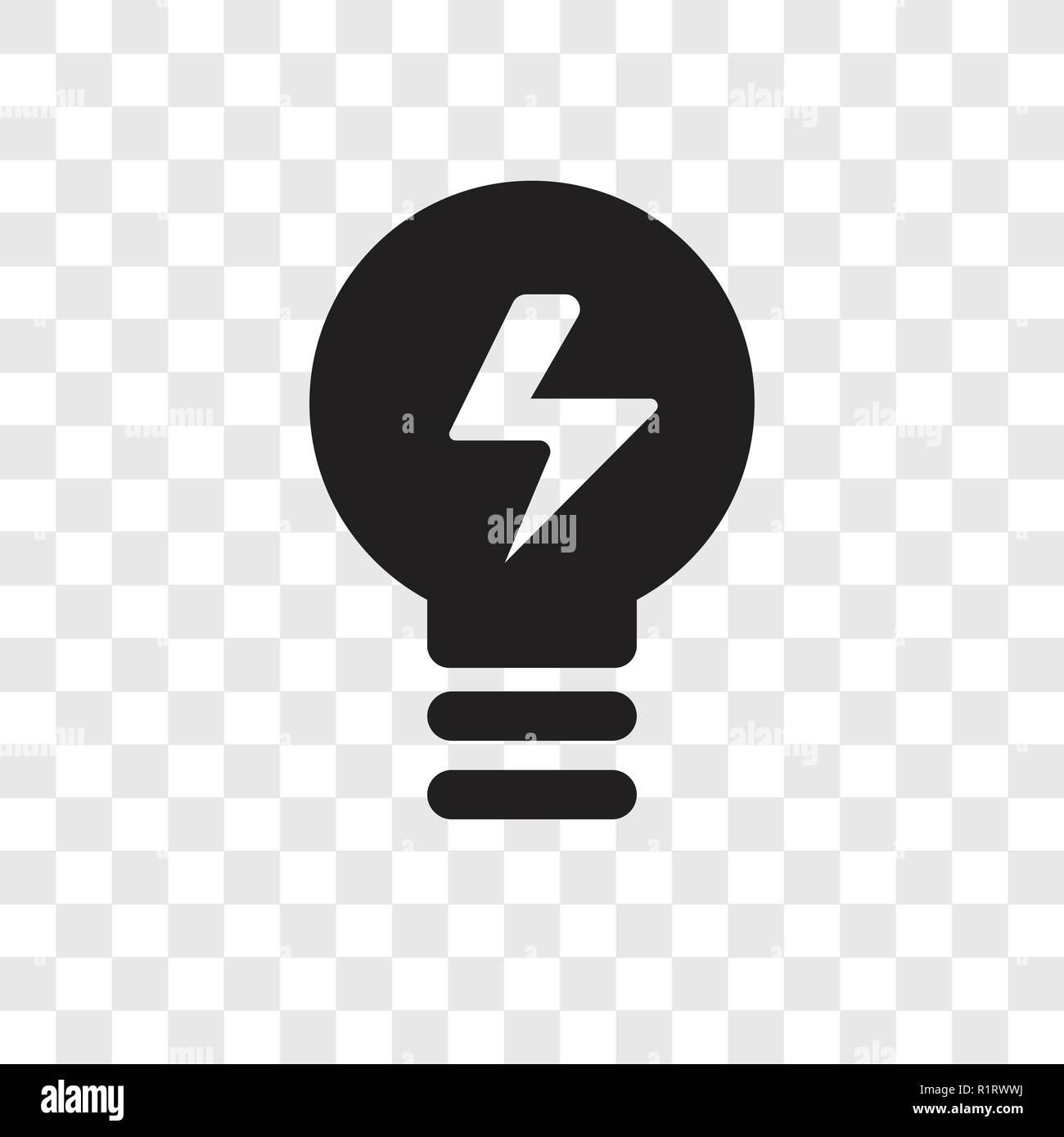 La lampadina della luce di icona vettore isolato su sfondo trasparente, Lampadina trasparenza concetto del logo Illustrazione Vettoriale