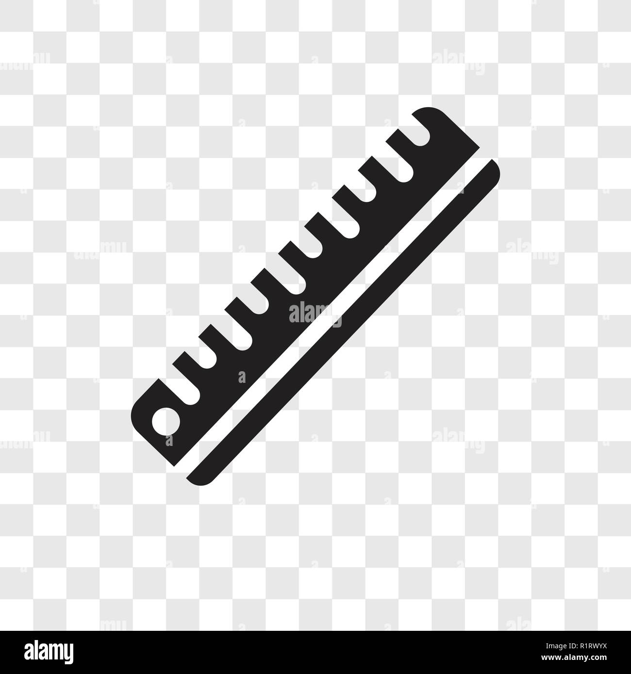 Righello icona vettore isolato su sfondo trasparente, Righello trasparenza concetto del logo Illustrazione Vettoriale