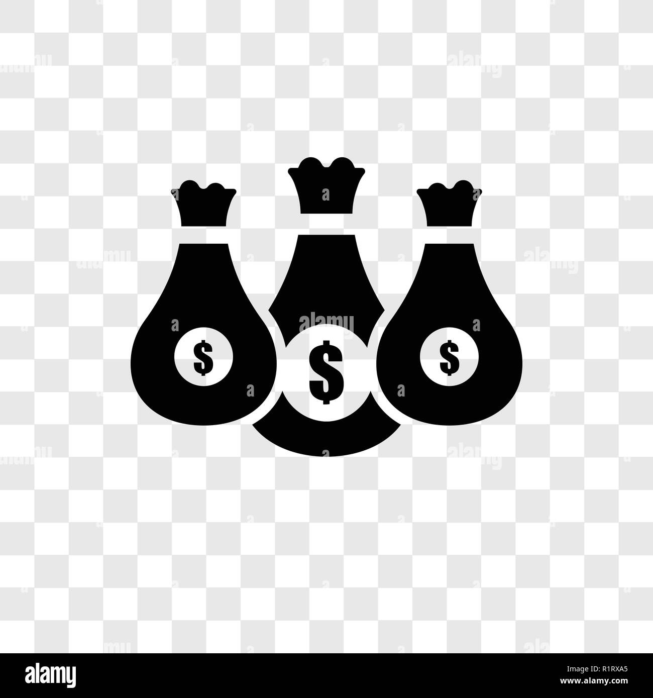 Denaro borsa icona vettore isolato su sfondo trasparente, denaro borsa trasparenza concetto del logo Illustrazione Vettoriale