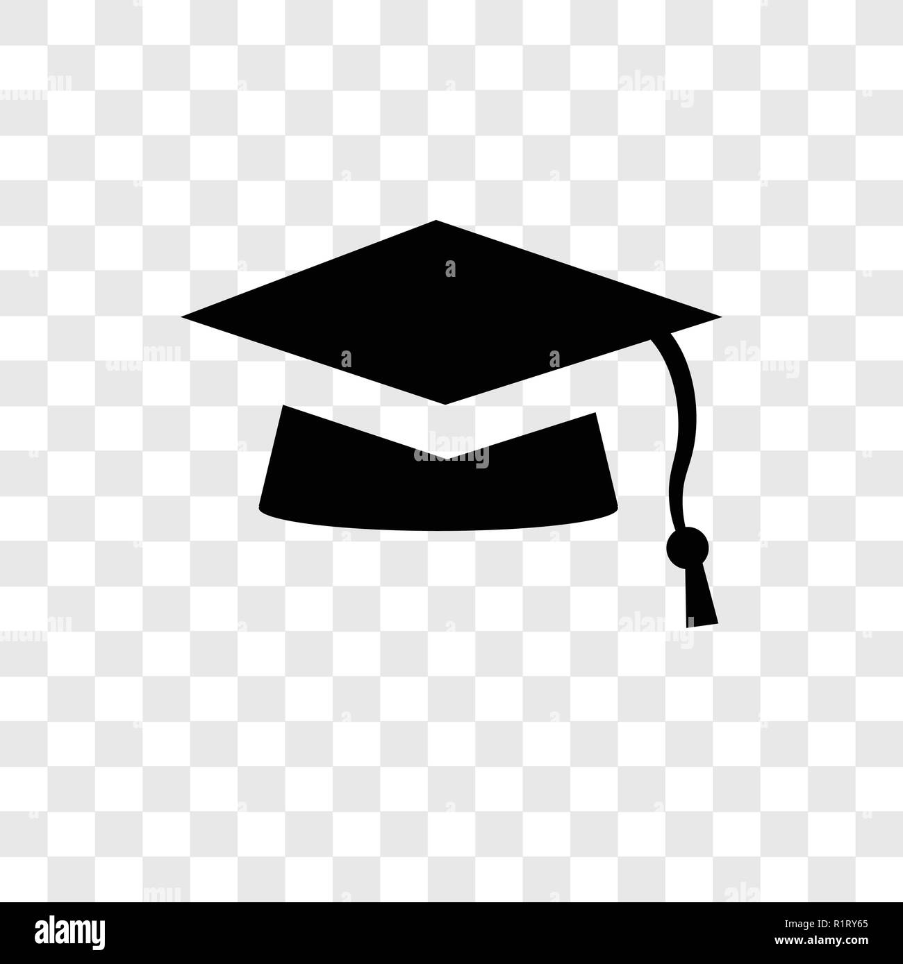 Mortarboard icona vettore isolato su sfondo trasparente, Mortarboard trasparenza concetto del logo Illustrazione Vettoriale